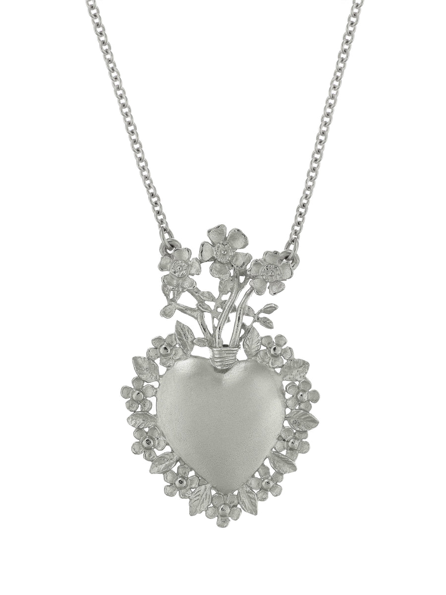 Floral Sacred Heart Necklace