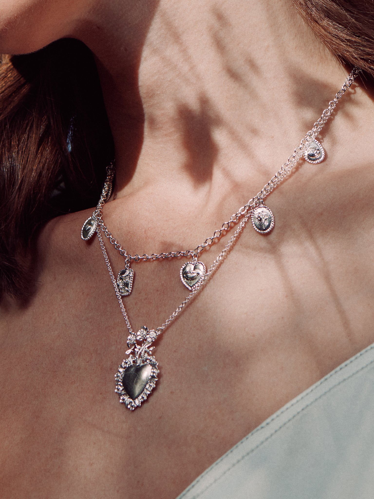 Floral Sacred Heart Necklace - image 5