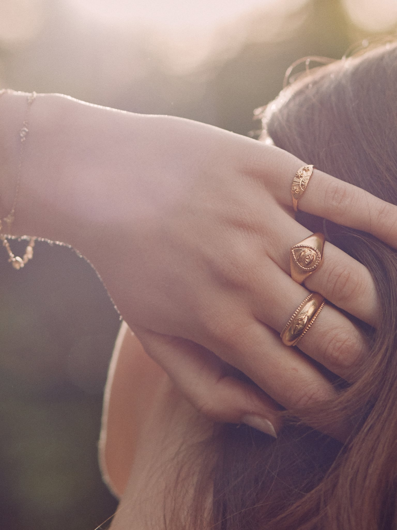Sense of Sight Eye Teardrop Signet Ring - image 2