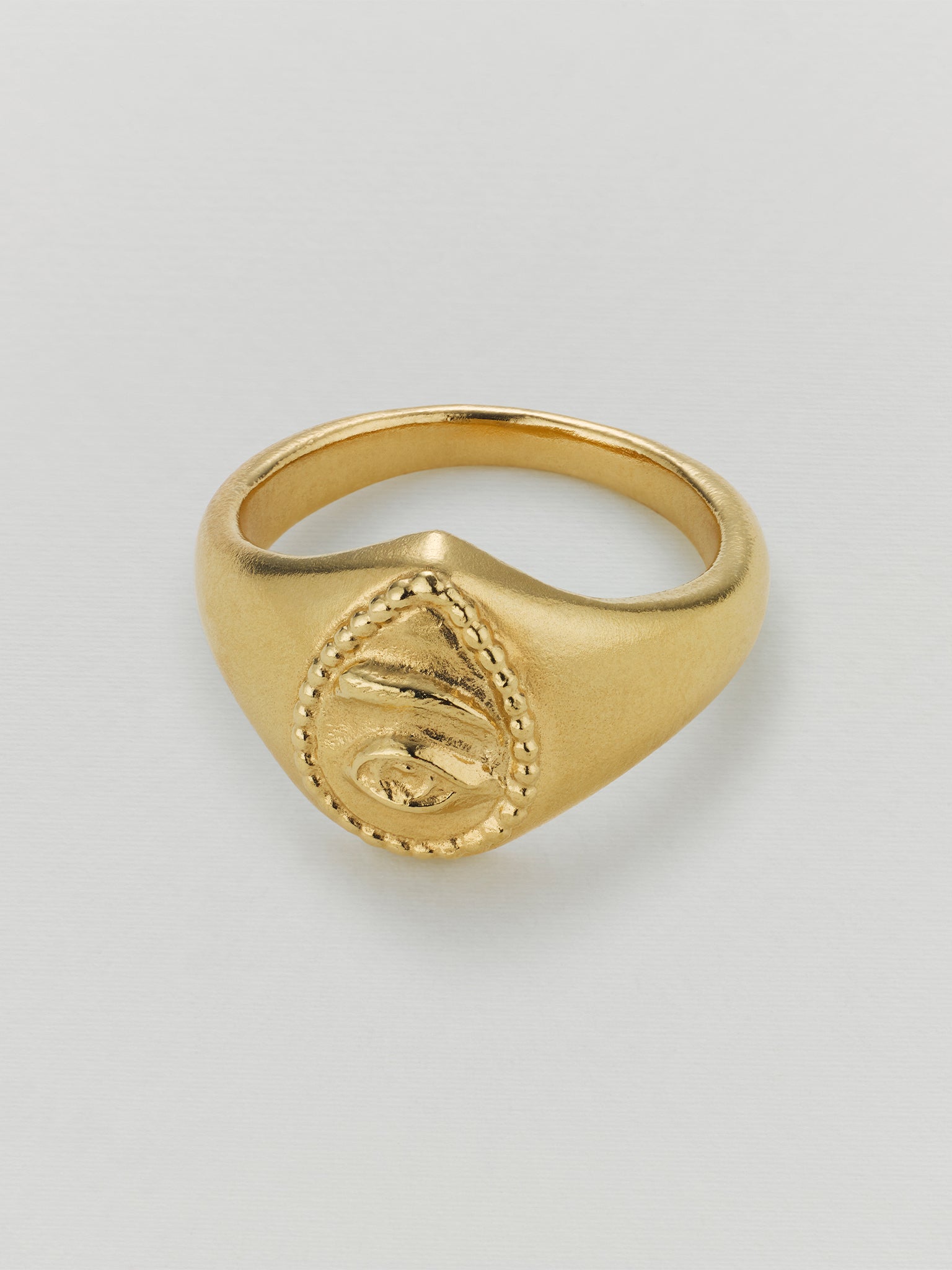 Sense of Sight Eye Teardrop Signet Ring - image 3 | gold plate