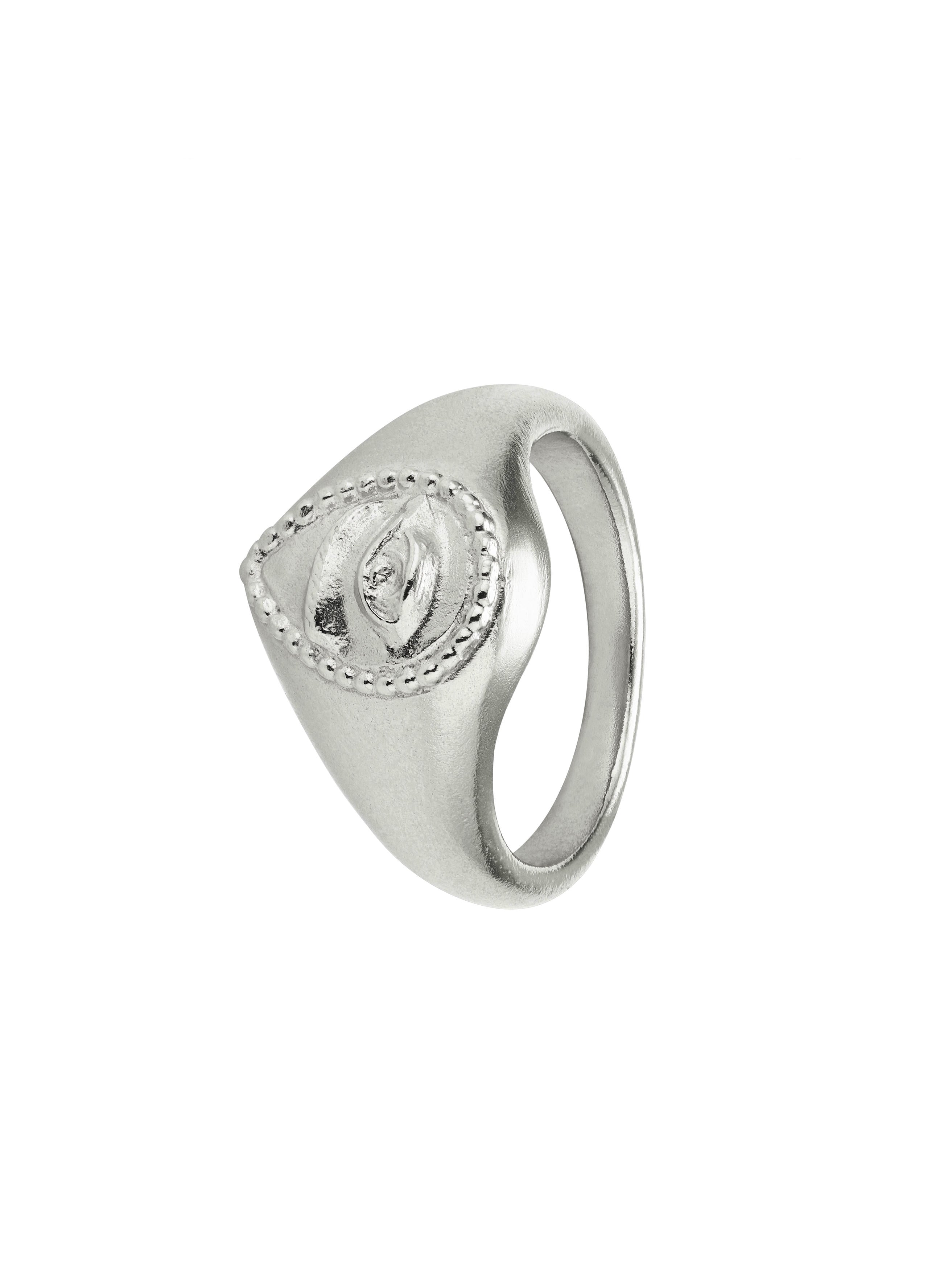 Sense of Sight Eye Teardrop Signet Ring - image 5 | silver