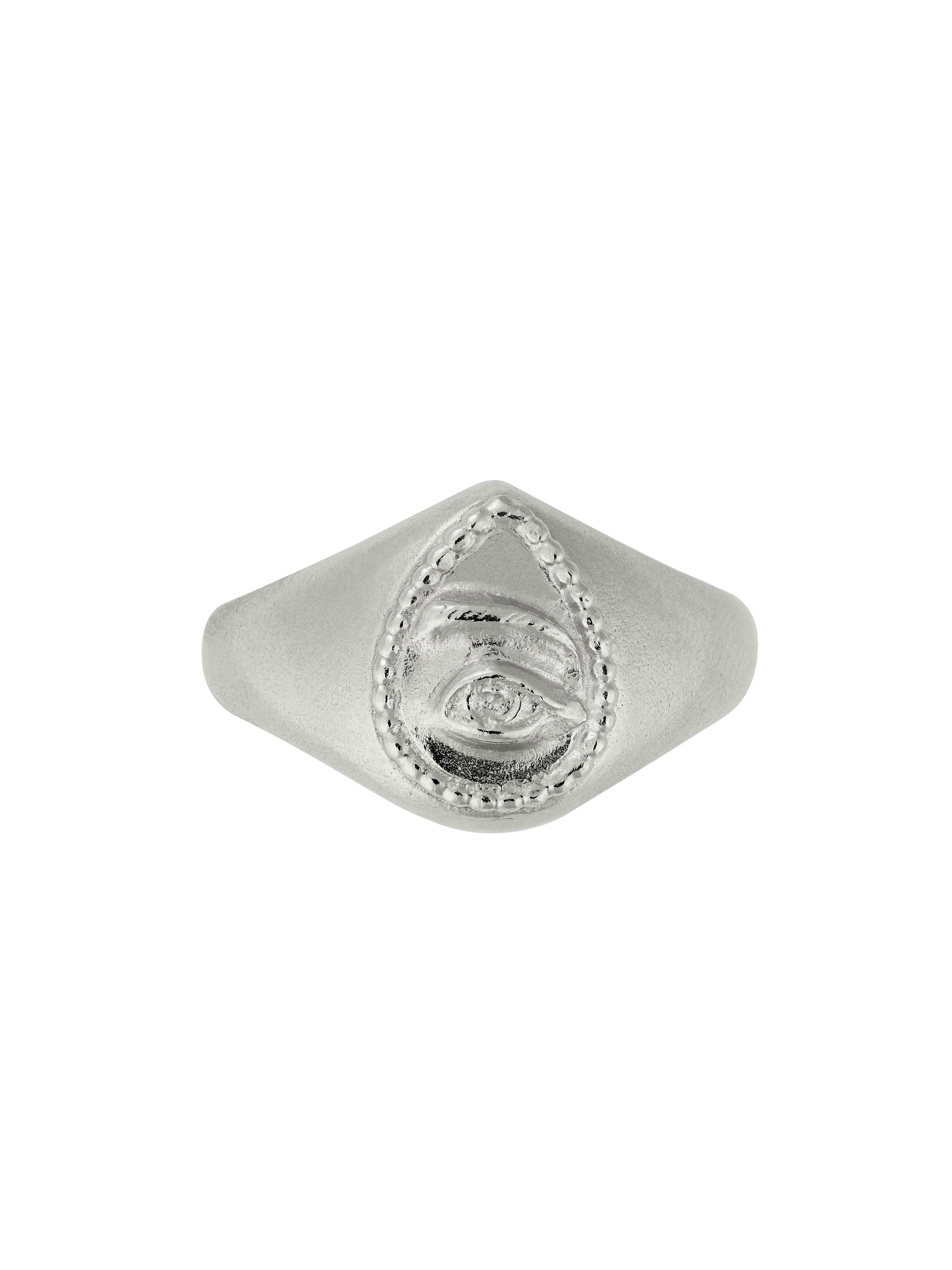 Sense of Sight Eye Teardrop Signet Ring - image 8 | silver