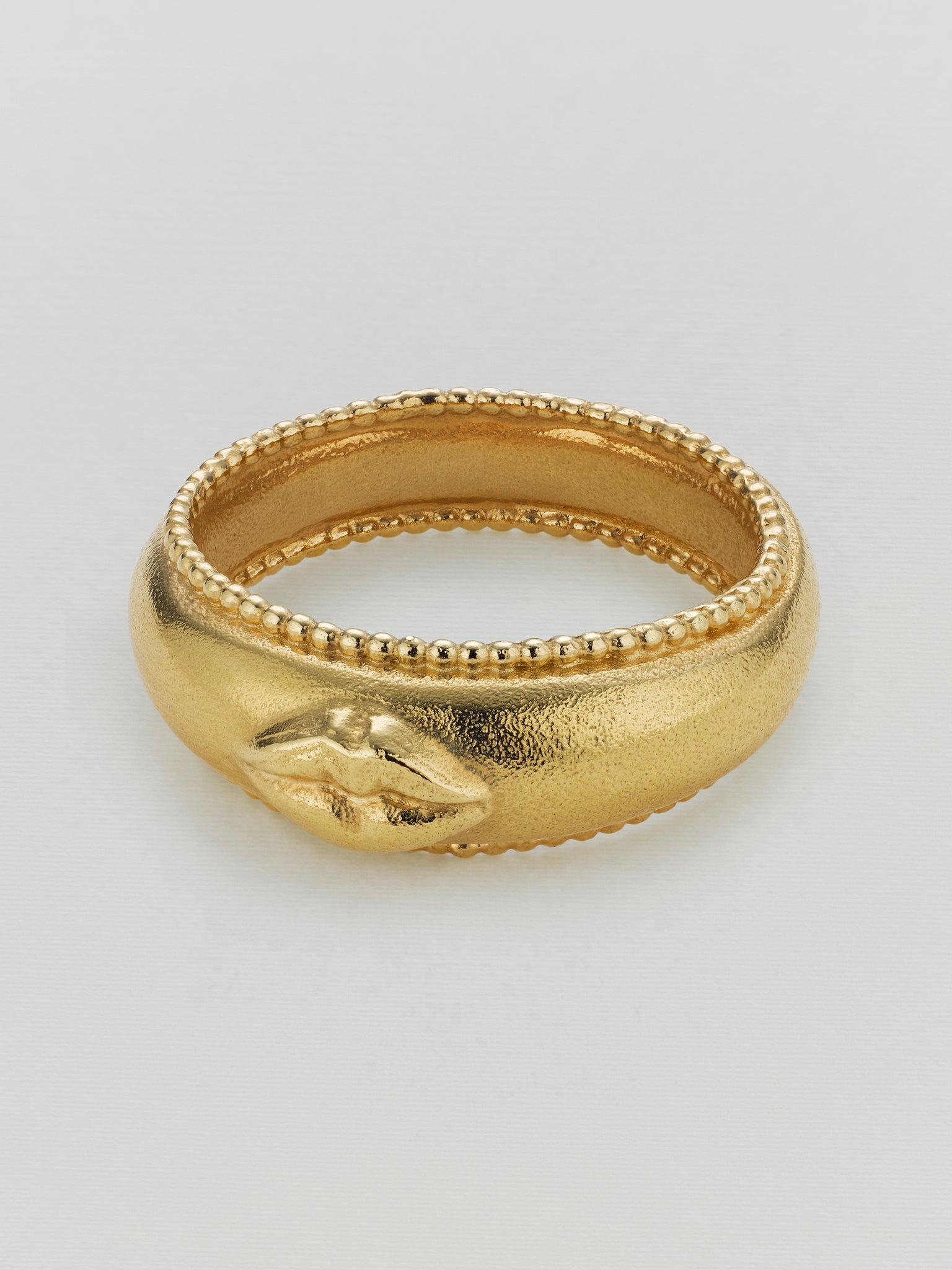 Sense of Taste Lips Bombe Ring - image 2 | gold plate