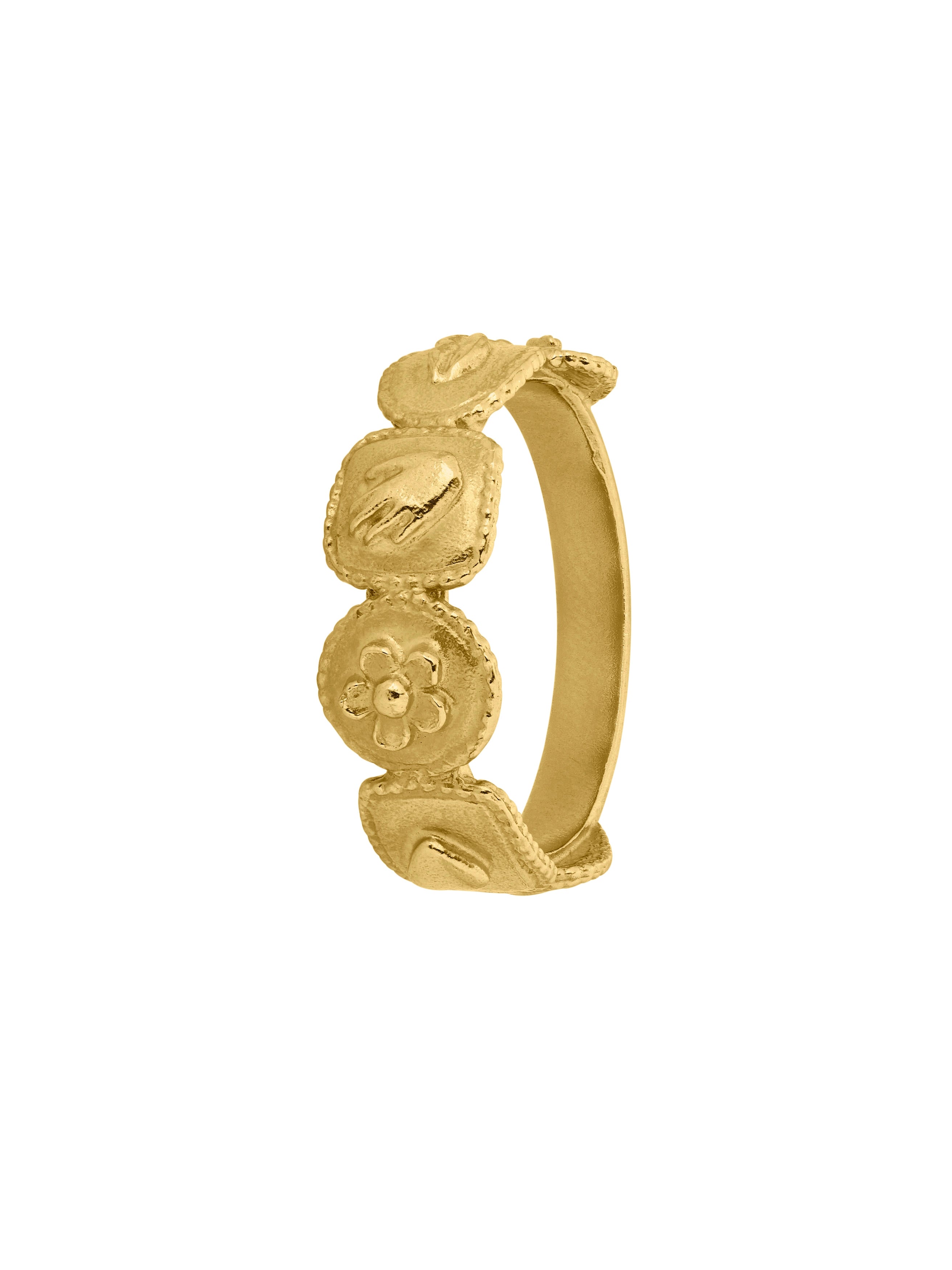 Gratitude for Nature Half Wreath Ring - image 1 | gold plate