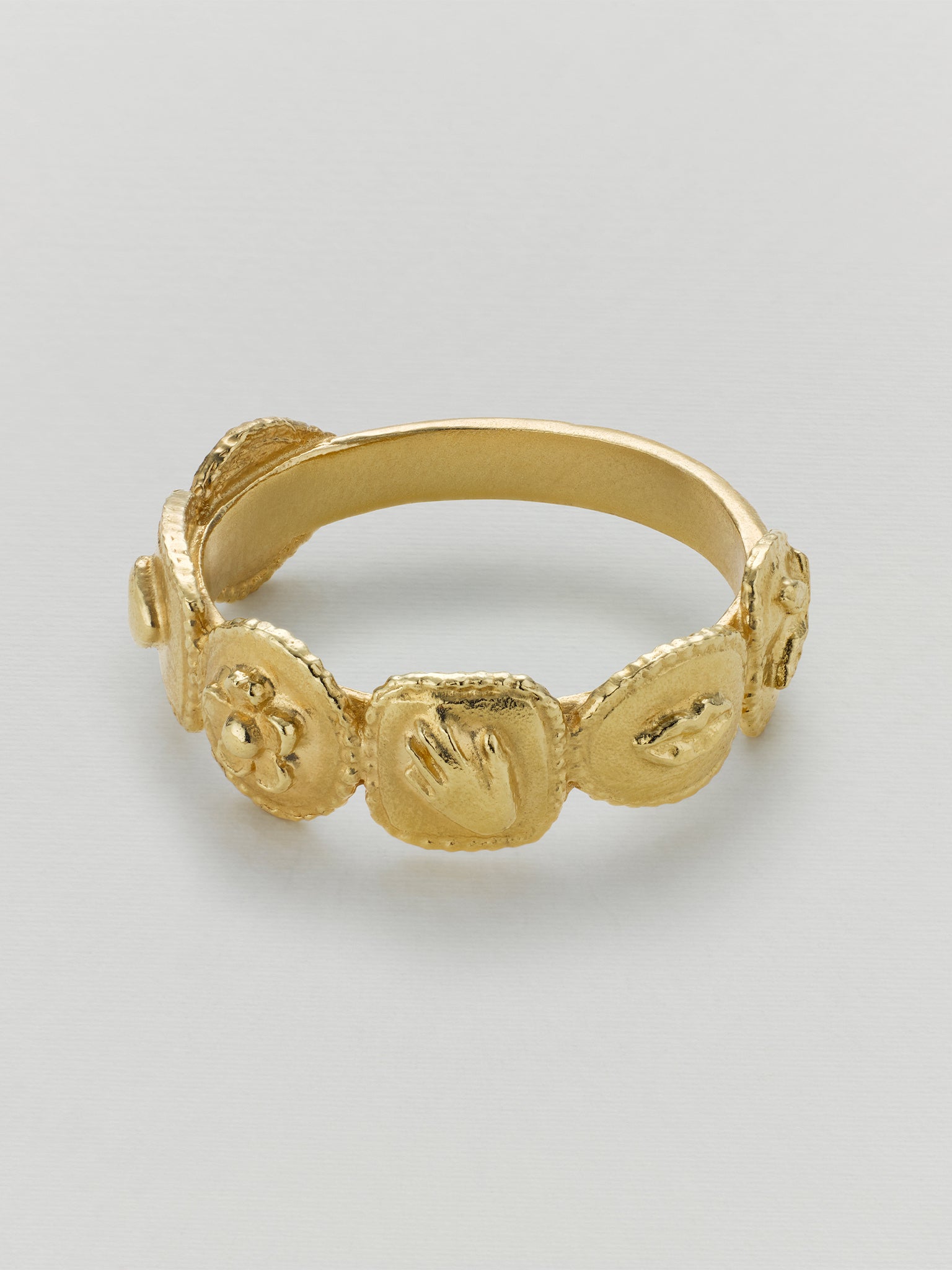 Gratitude for Nature Half Wreath Ring - image 2 | gold plate