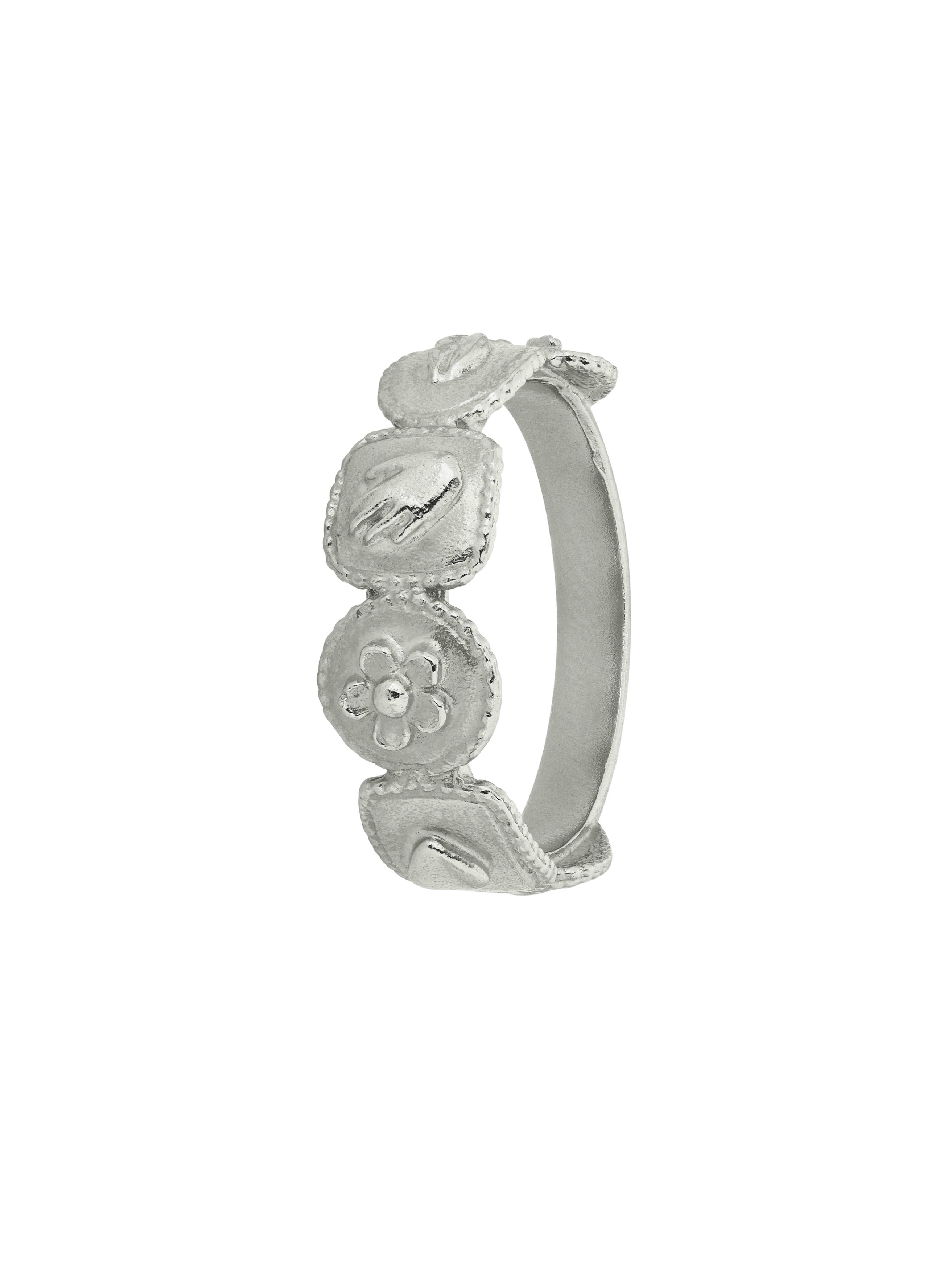Gratitude for Nature Half Wreath Ring - image 4 | silver