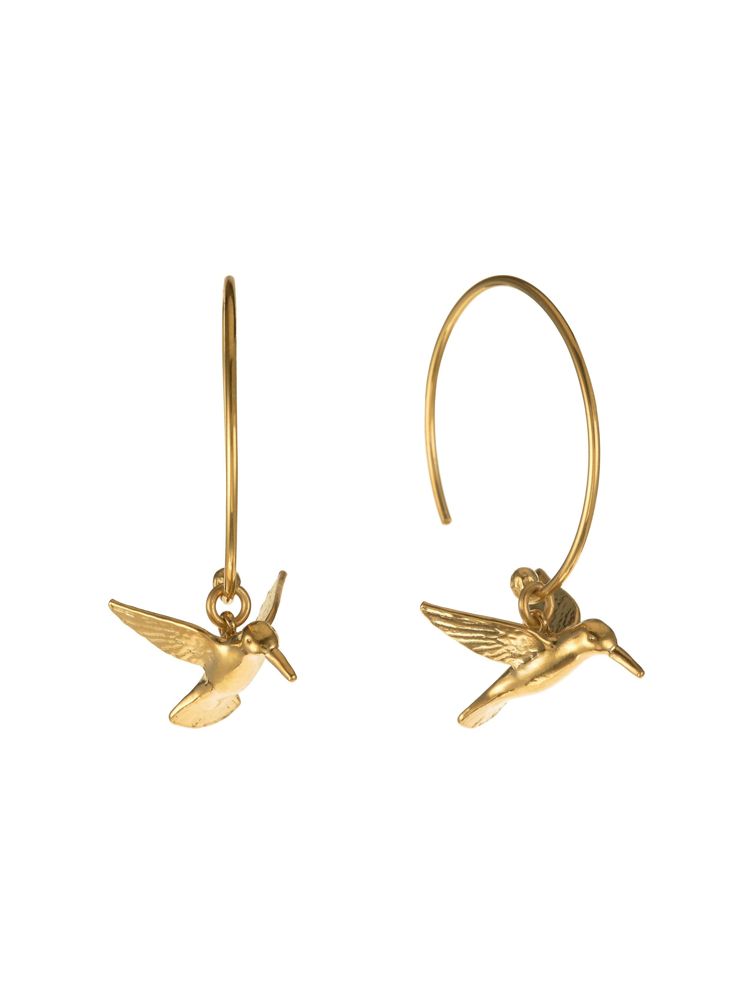 Hummingbird Hoop Earrings - image 1 | gold plate