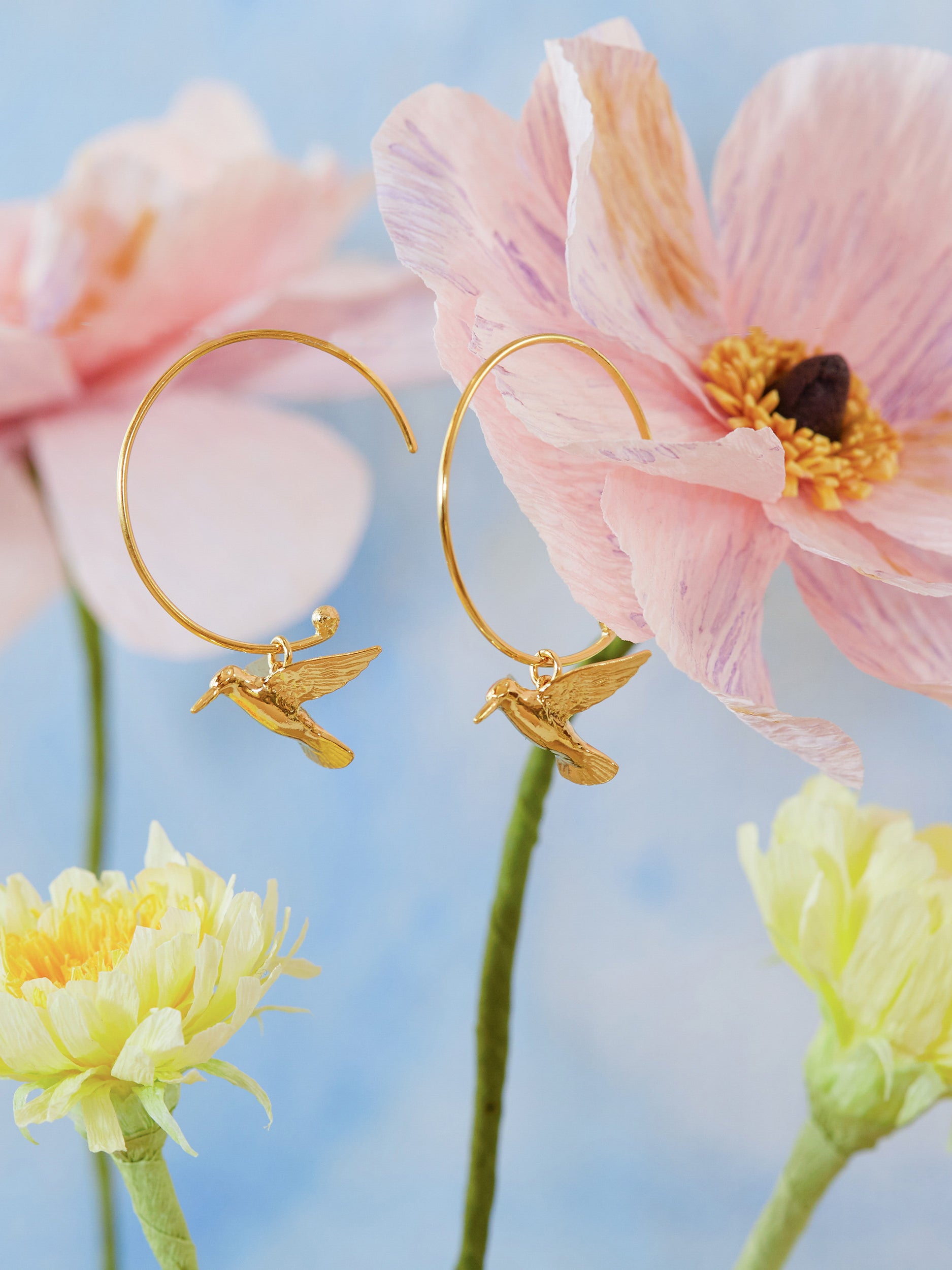 Hummingbird Hoop Earrings - image 3