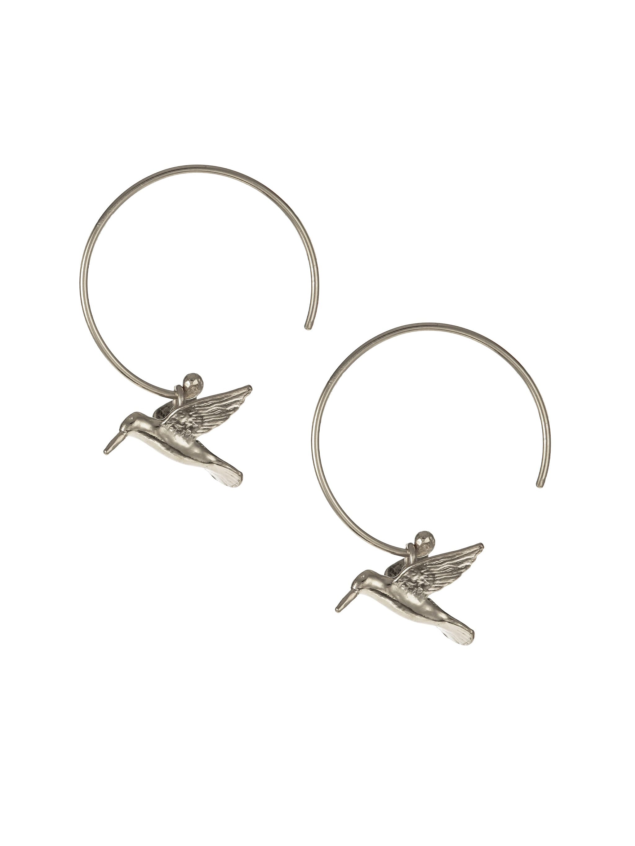 Hummingbird Hoop Earrings - image 8 | silver