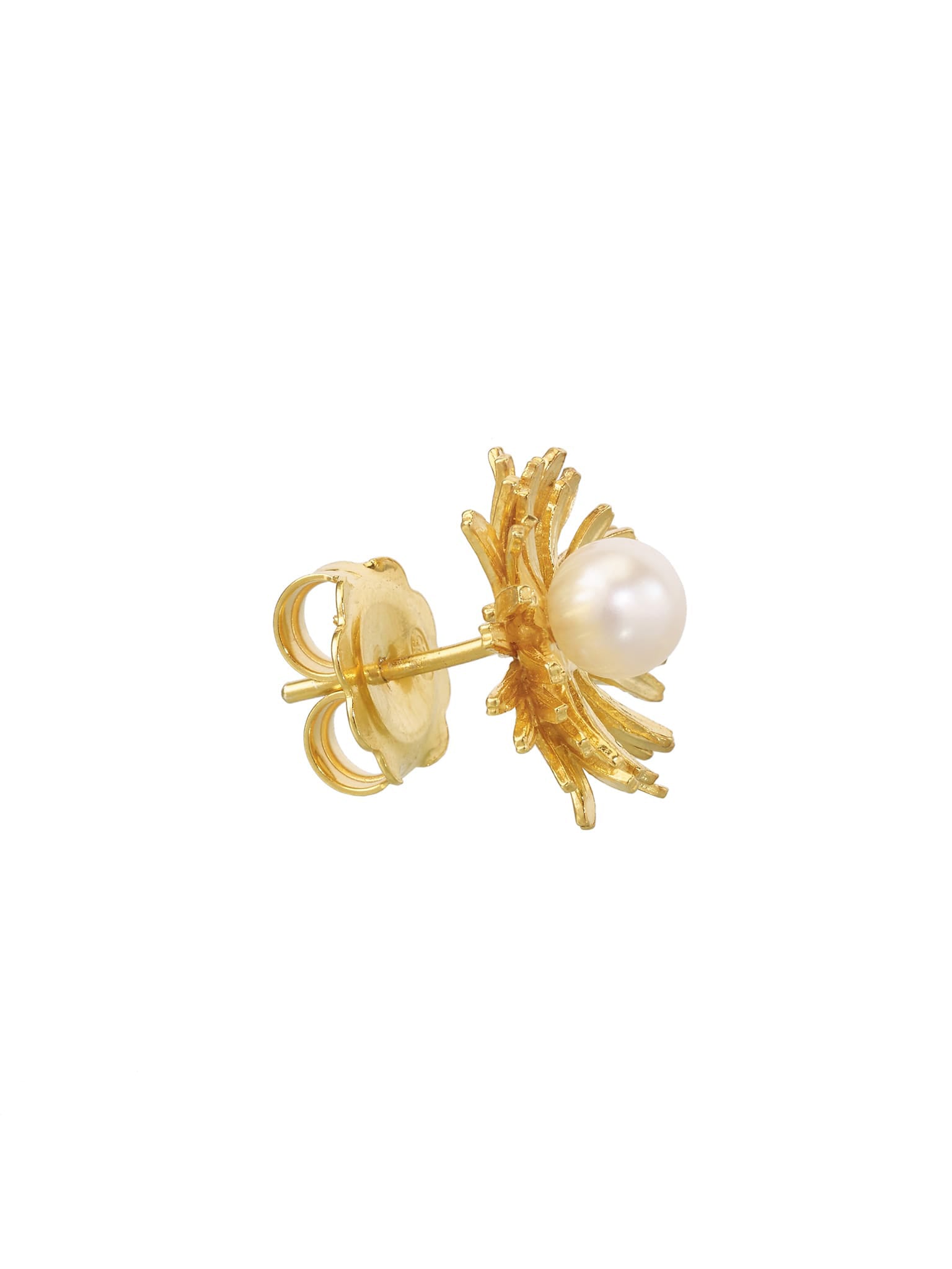 Single Dandelion Flower Stud - image 3 | gold plate