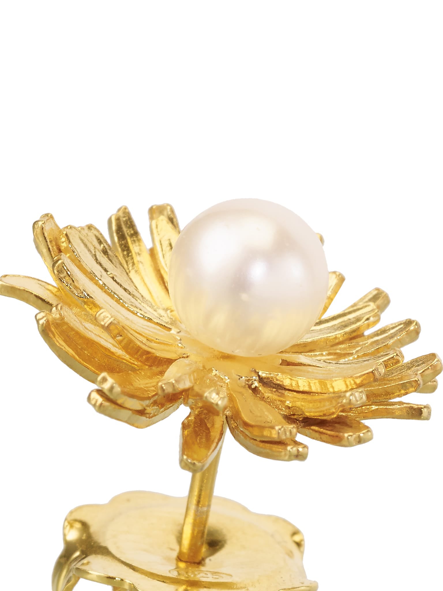 Single Dandelion Flower Stud - image 4 | gold plate