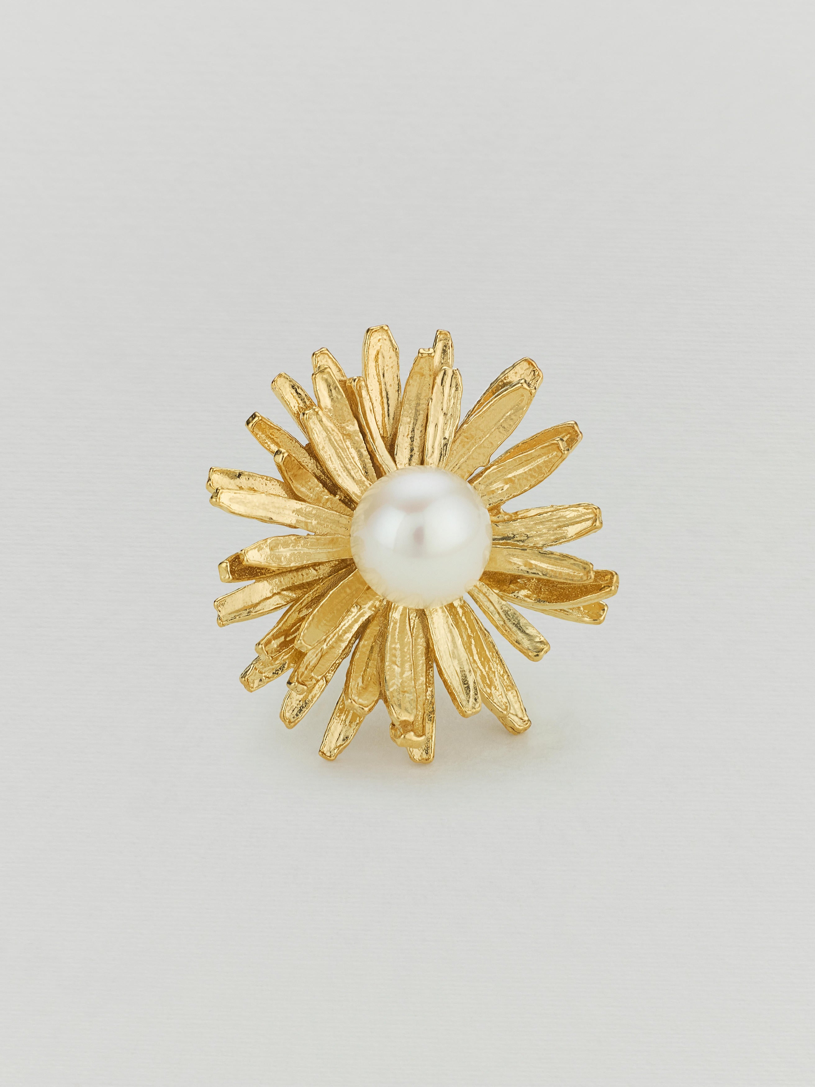 Single Dandelion Flower Stud - image 2 | gold plate