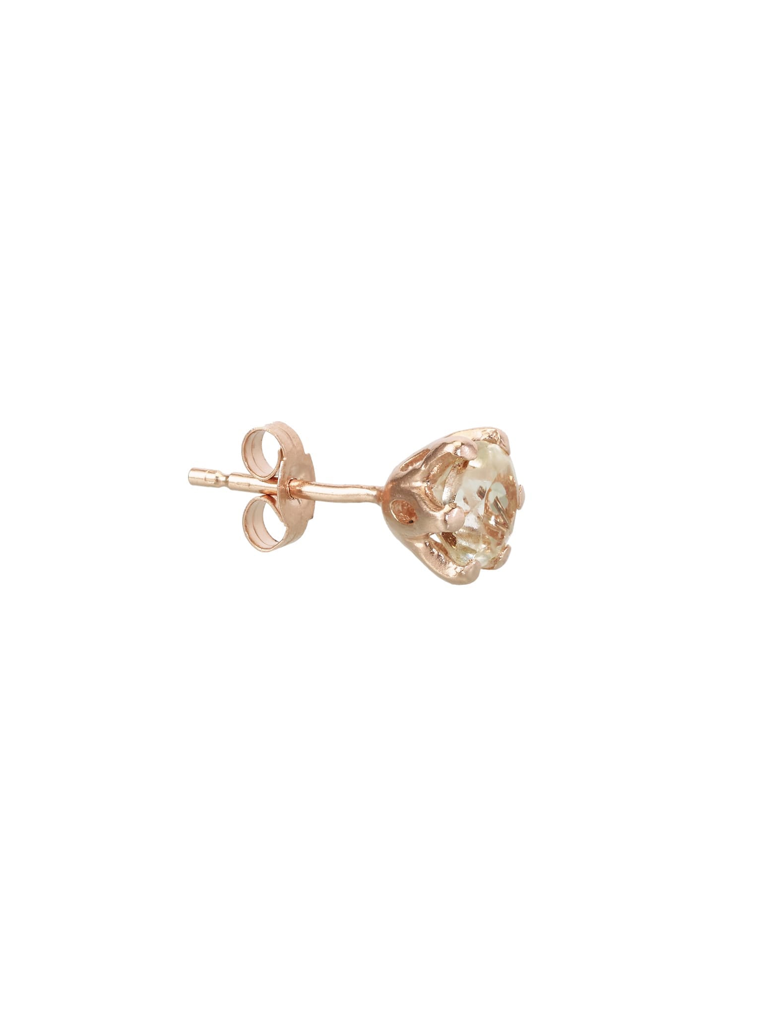 Single Ornate Green Amethyst Stud - image 3 | rose gold plate