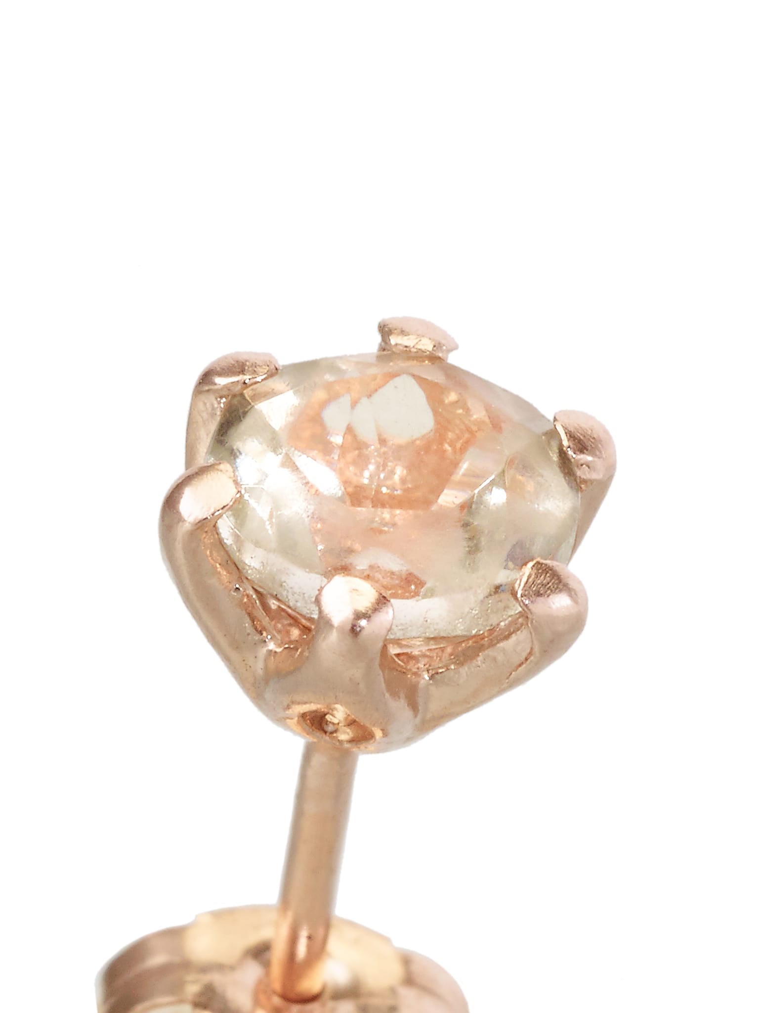 Single Ornate Green Amethyst Stud - image 4 | rose gold plate