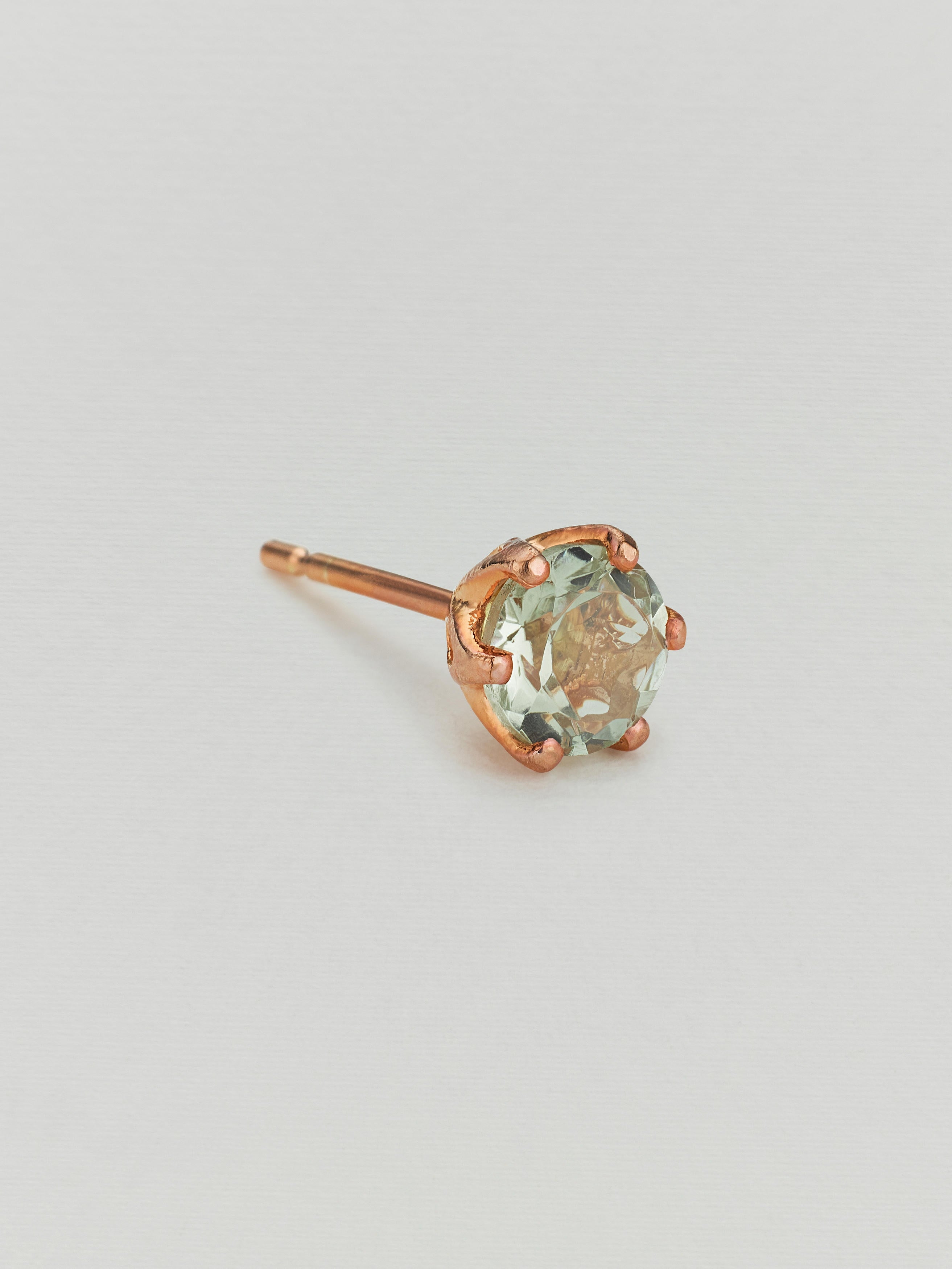 Single Ornate Green Amethyst Stud - image 2 | rose gold plate