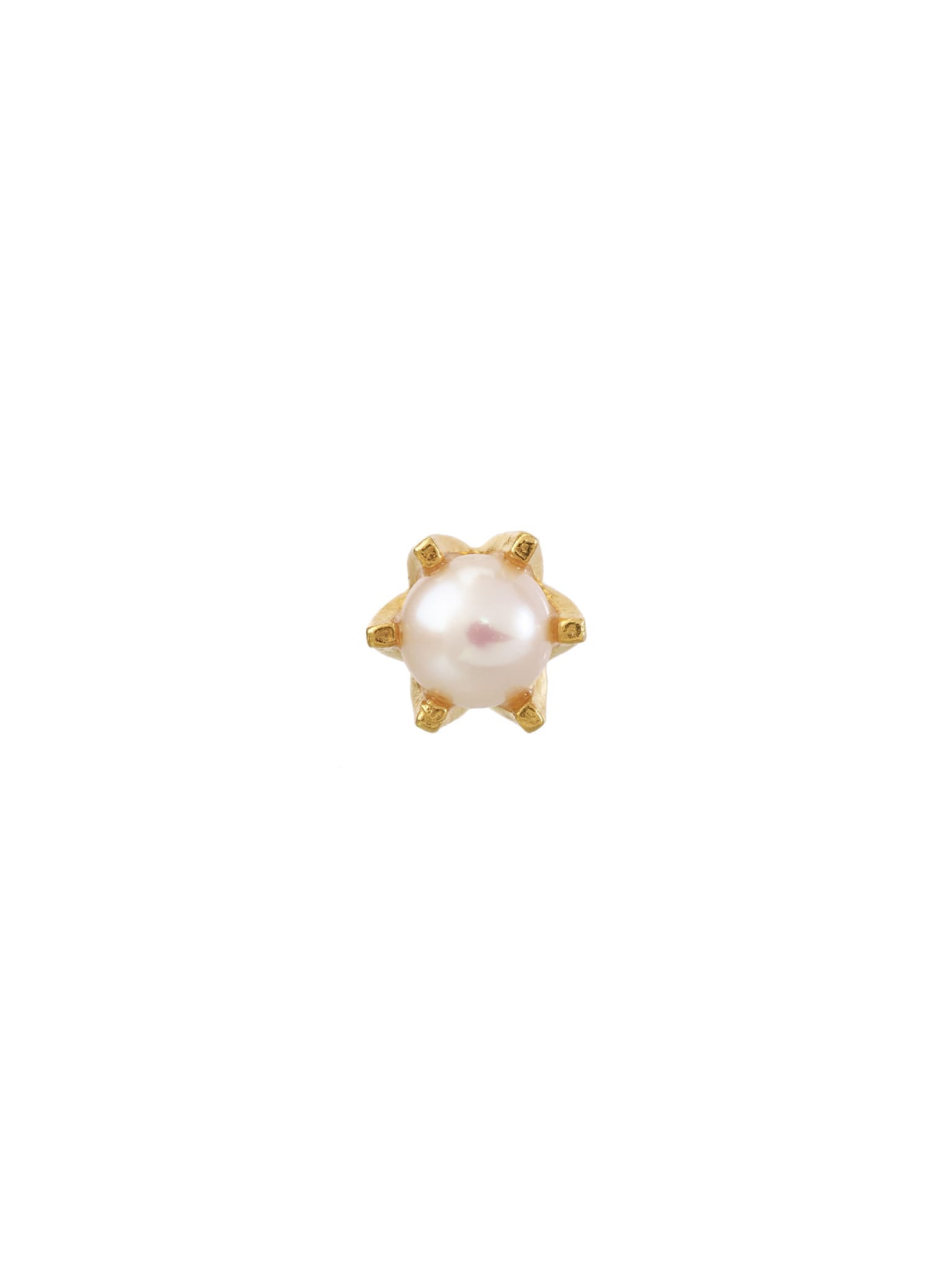 Single Ornate Pearl Stud - image 1 | gold plate