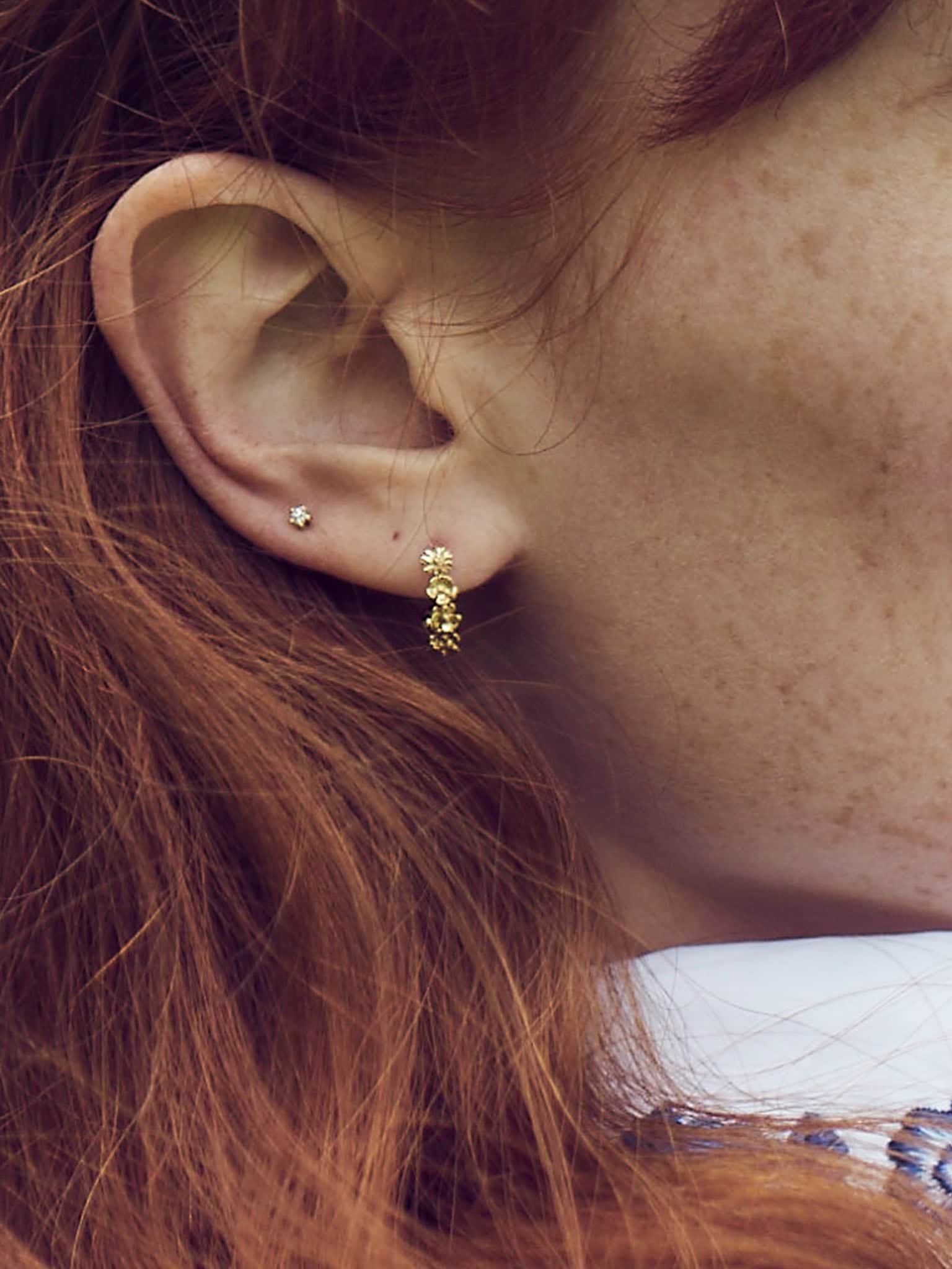 Floral Mini Hoop Earrings - image 2