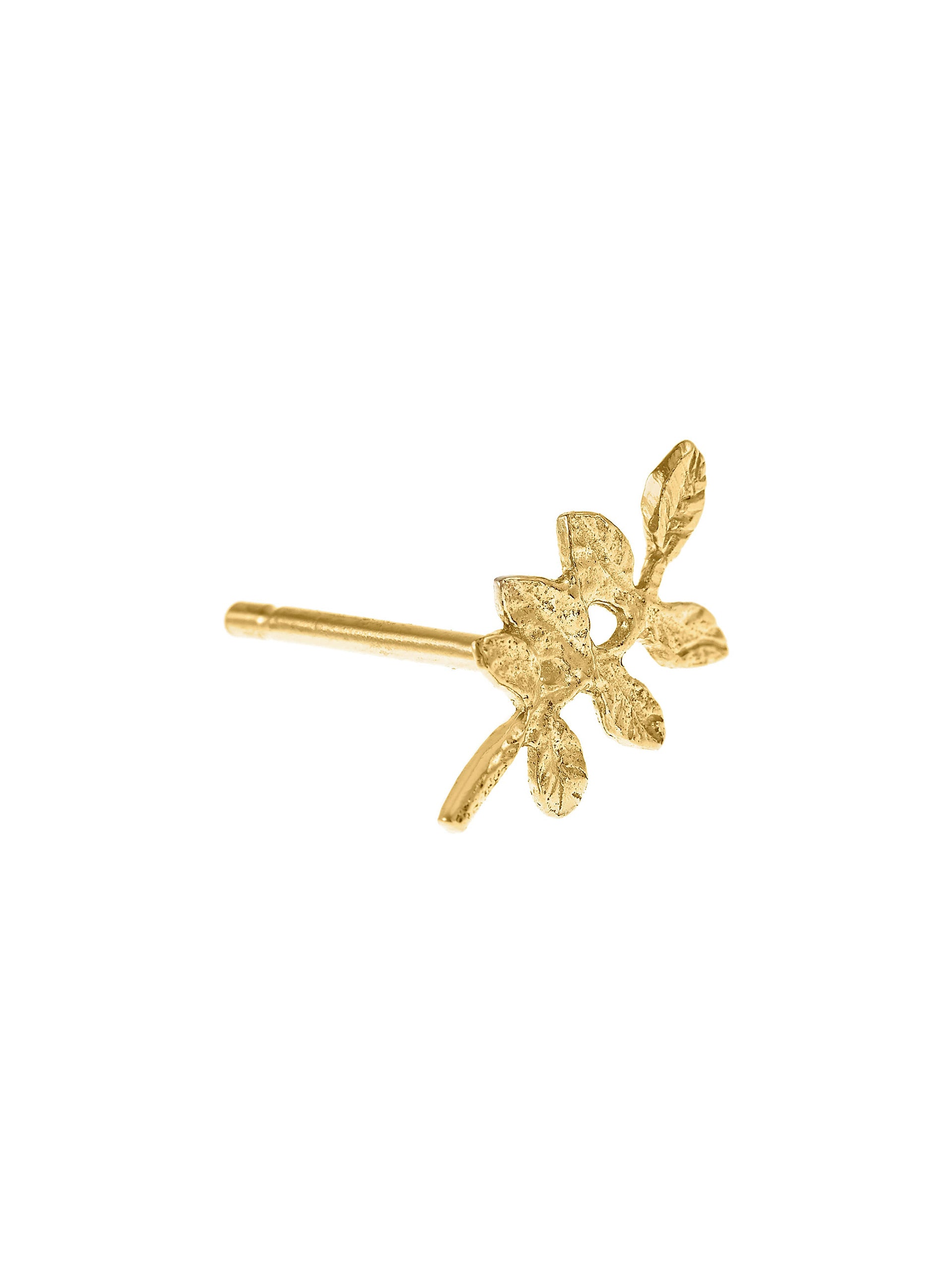 Verity Leaf Single Stud Earring - image 4 | 18ct yellow gold