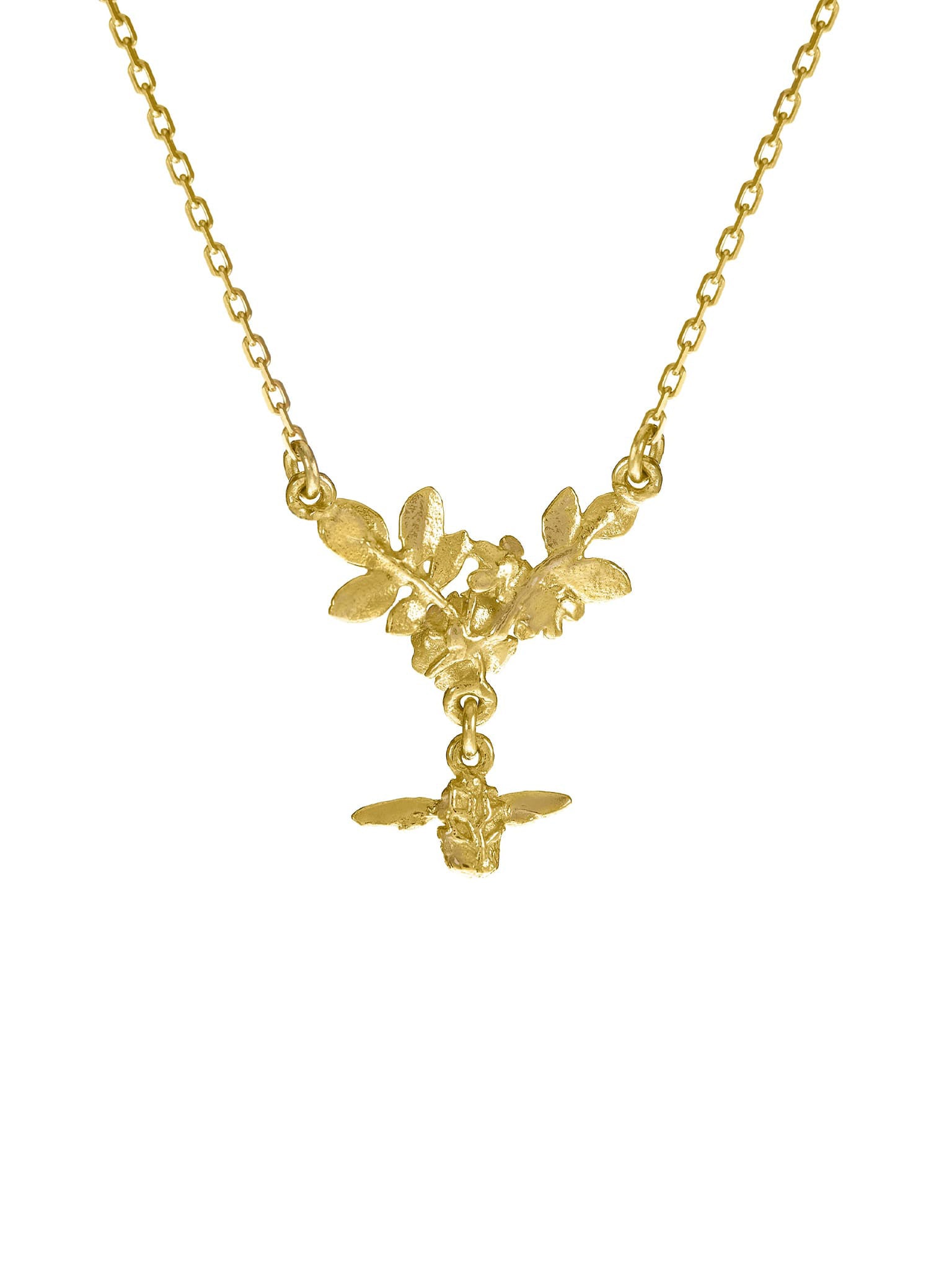 Floral Cluster Necklace with Bee Drop - image 7 | 18ct yellow gold