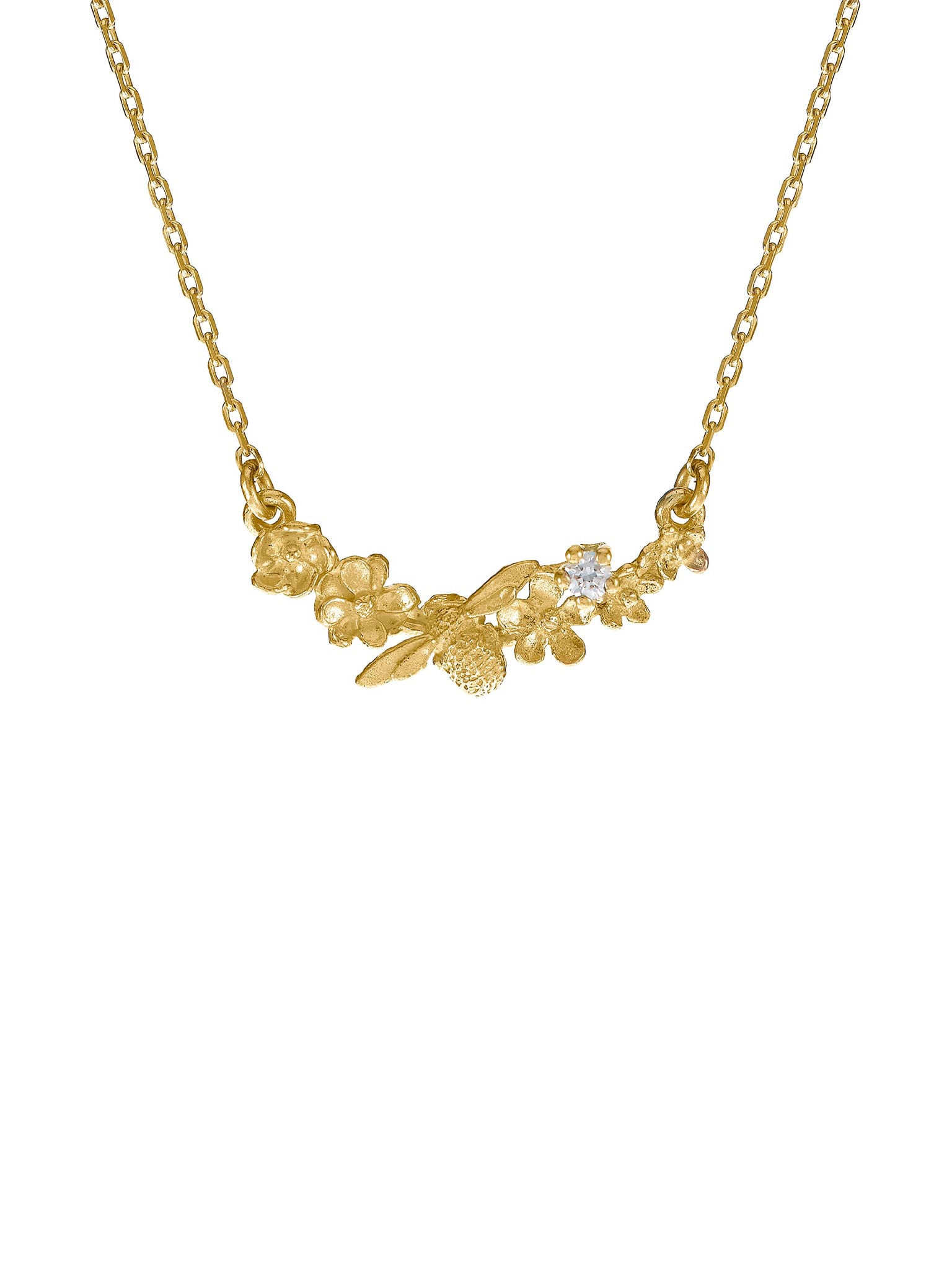 Floral Curve Diamond Necklace - image 1 | 18ct yellow gold