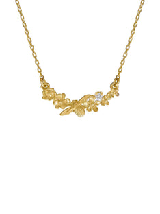 Floral Curve Diamond Necklace