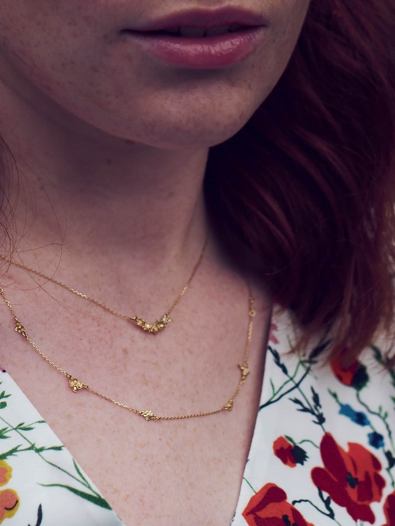 Floral Curve Diamond Necklace - image 2