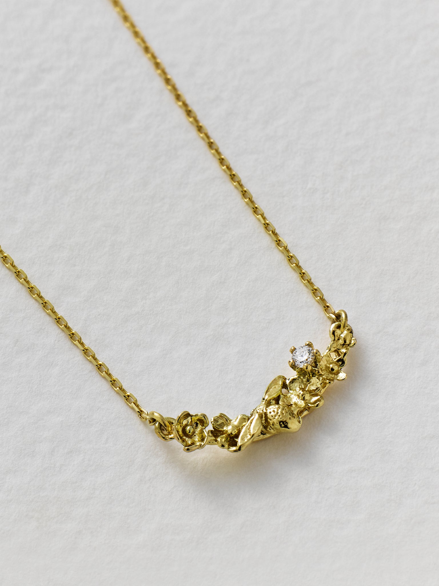 Floral Curve Diamond Necklace - image 6 | 18ct yellow gold