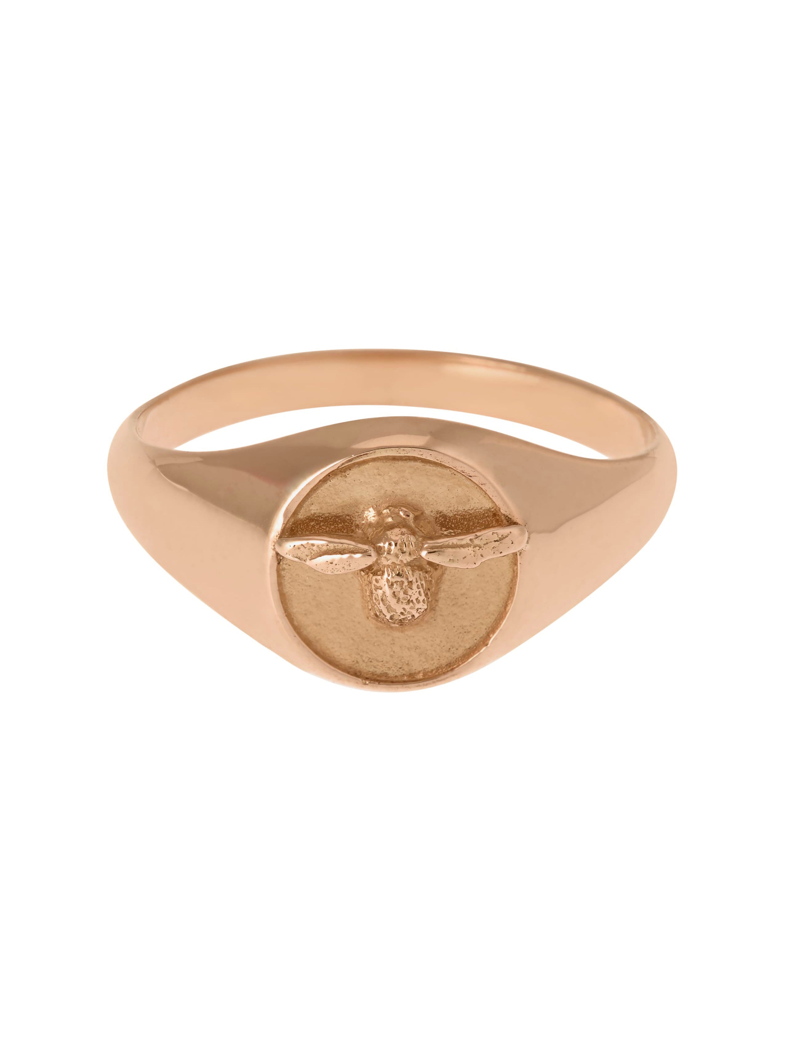 Signet Ring with Itsy Bitsy Bee - image 11 | 18ct rose gold