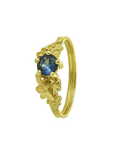 Beekeeper Solitaire Ring with Light Indigo Sapphire