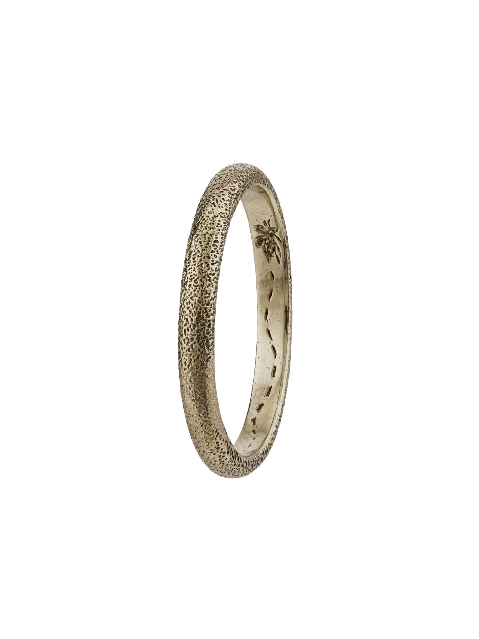 2mm Bee Texture Band with Hidden Engraving - image 4 | 18ct white gold