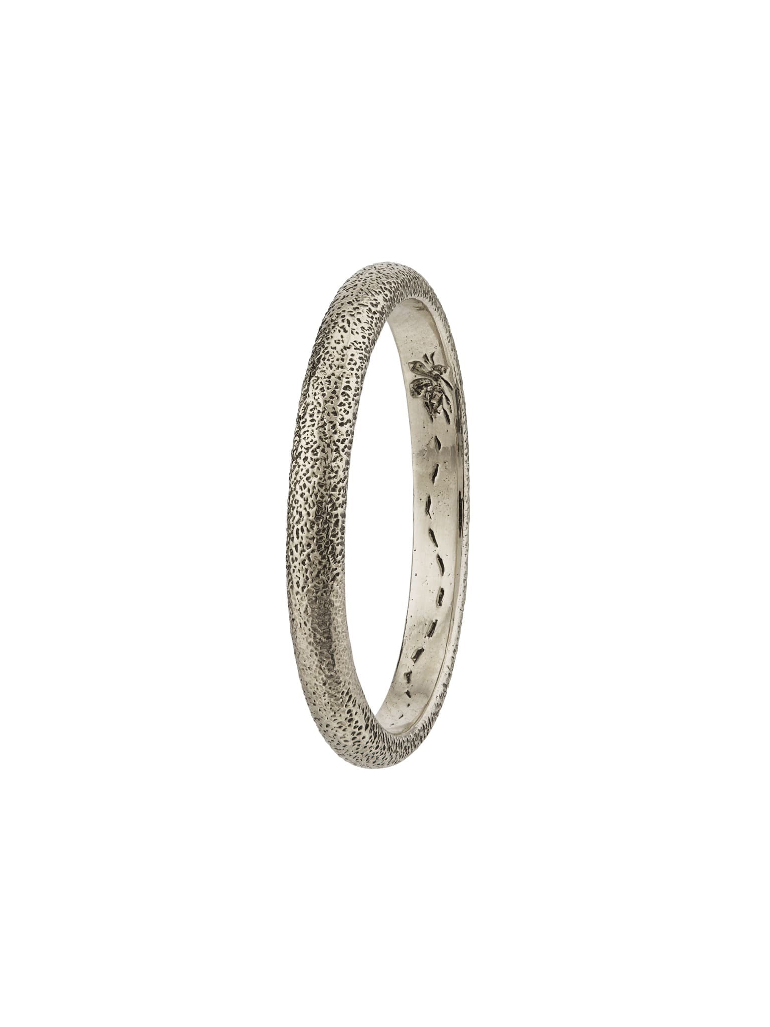 2mm Bee Texture Band with Hidden Engraving - image 8 | platinum