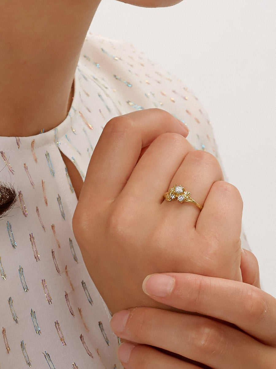 Beekeeper Three Diamond Trilogy Ring - image 2