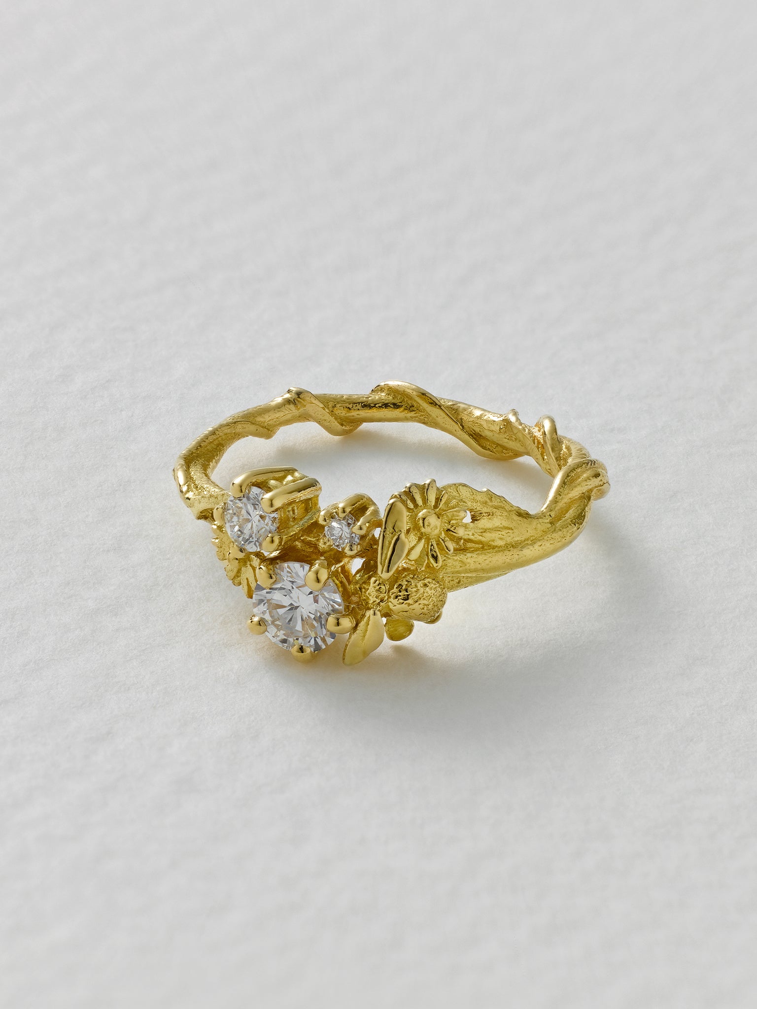 Beekeeper Three Diamond Trilogy Ring - image 5 | 18ct yellow gold