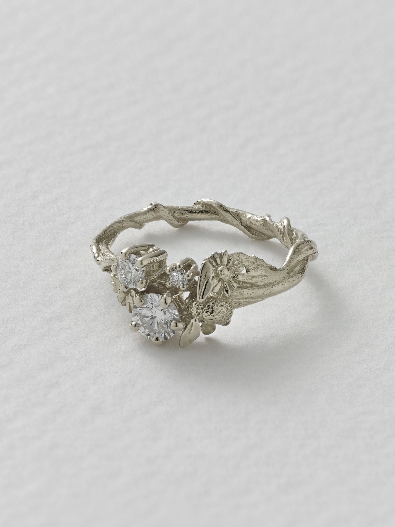 Beekeeper Three Diamond Trilogy Ring - image 12 | platinum