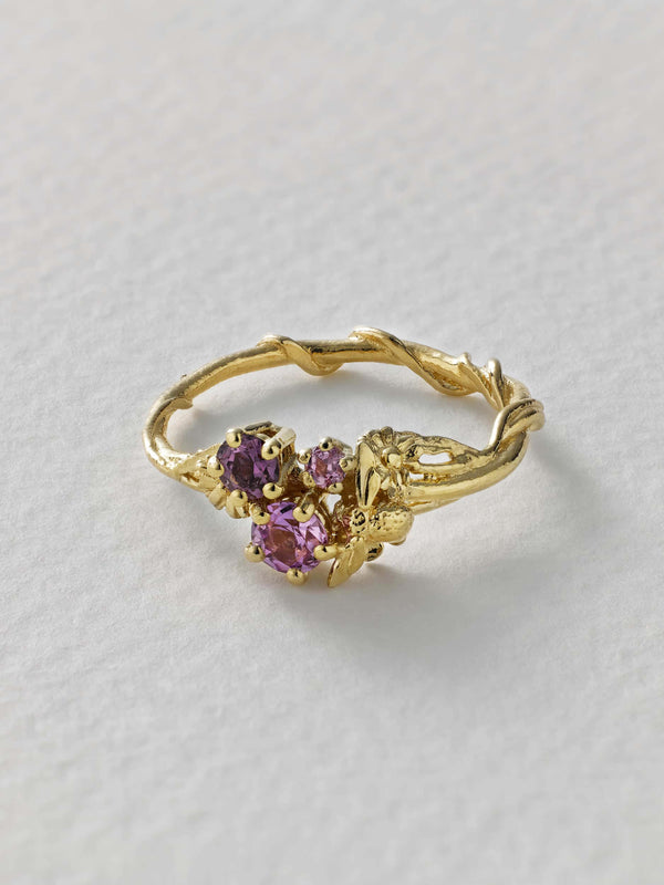 Beekeeper Rosey Pink Sapphire Trilogy Ring