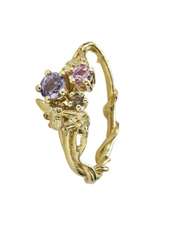 Beekeeper Lilac, Pink and Golden Yellow Sapphire Trilogy Ring