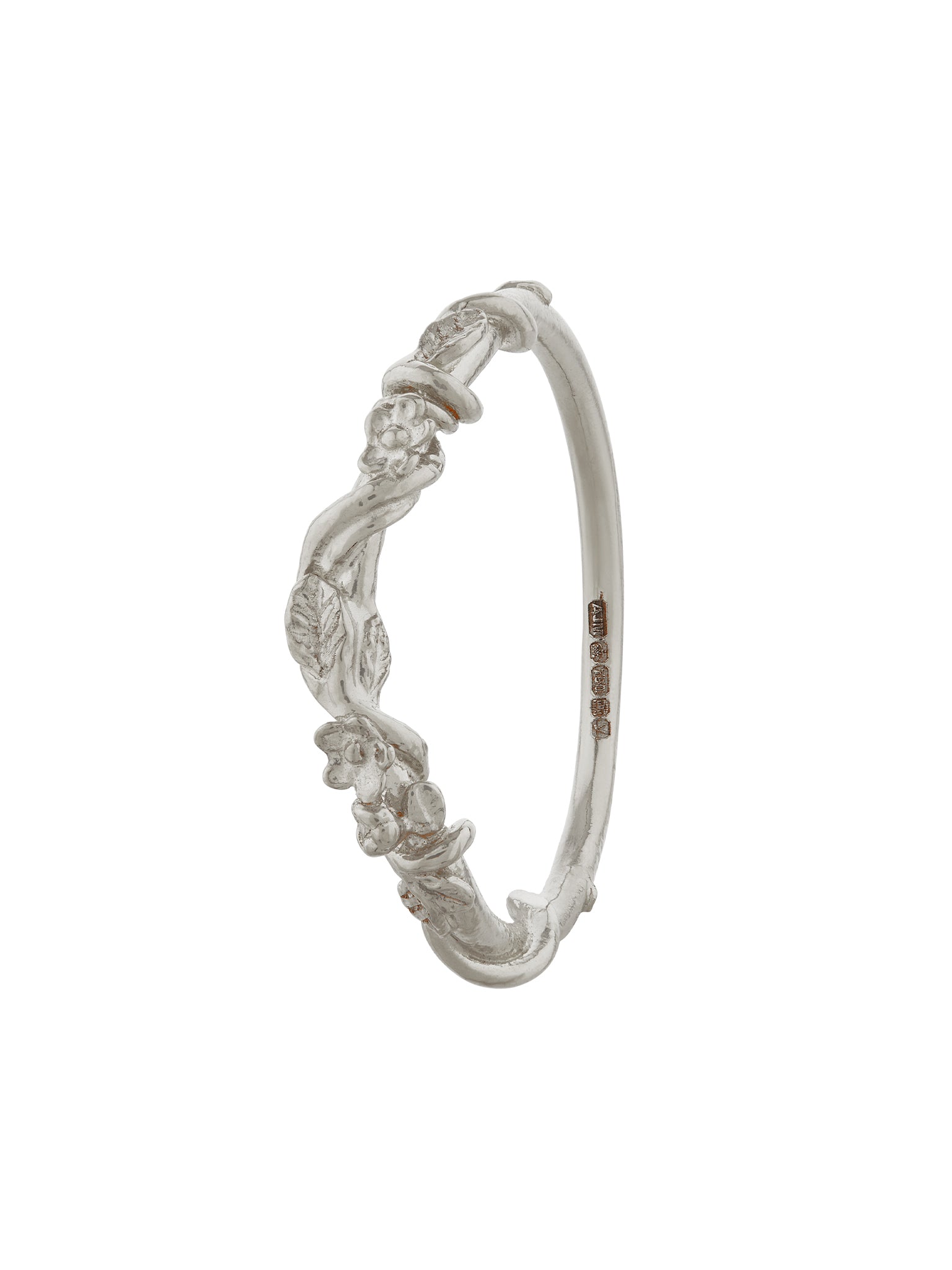 Beekeeper Half Curve Vine Ring with Floral Details - image 4 | 18ct white gold