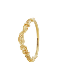 Beekeeper Half Curve Vine Ring with Floral Details