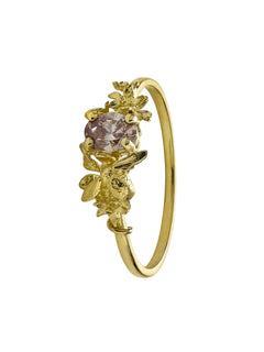Beekeeper Ring with 0.26ct Brown Pink Oval Diamond