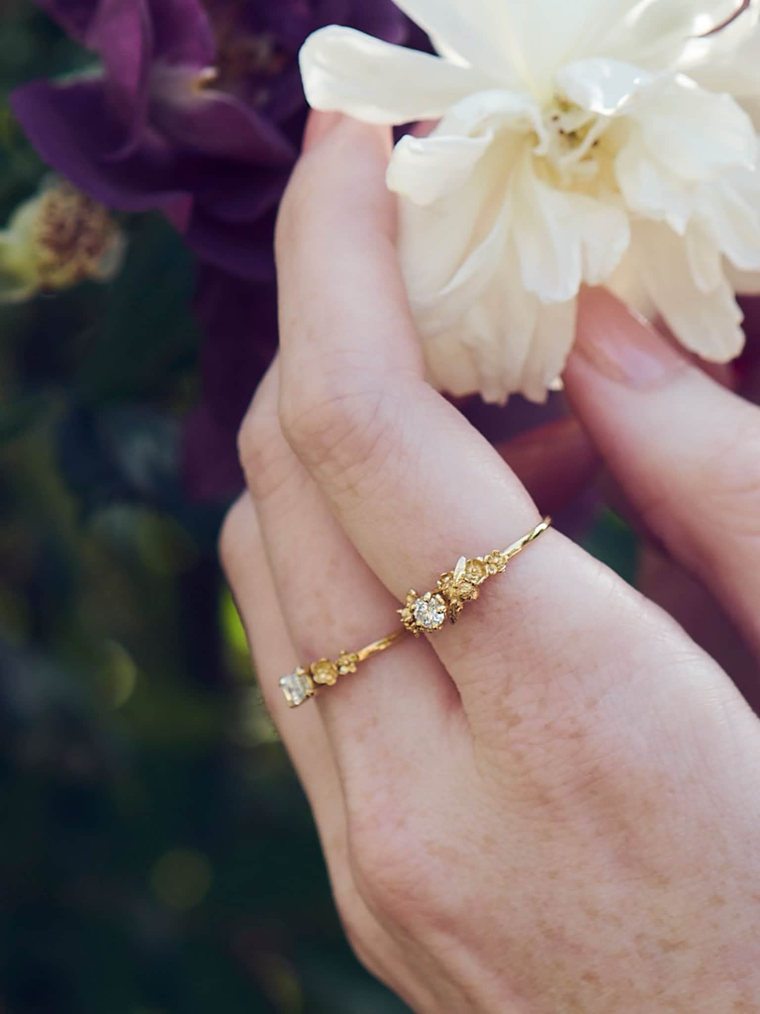 Beekeeper Garden Ring with 0.11ct Diamond - image 2