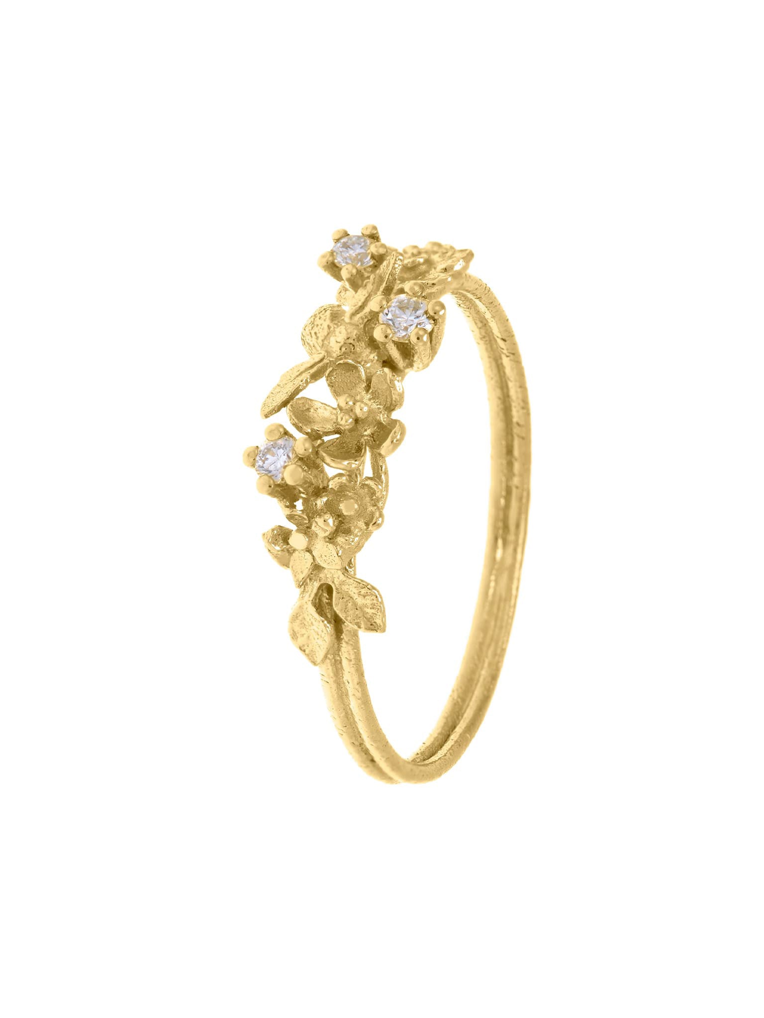 Beekeeper Twist Ring with Three Diamonds - image 1 | 18ct yellow gold
