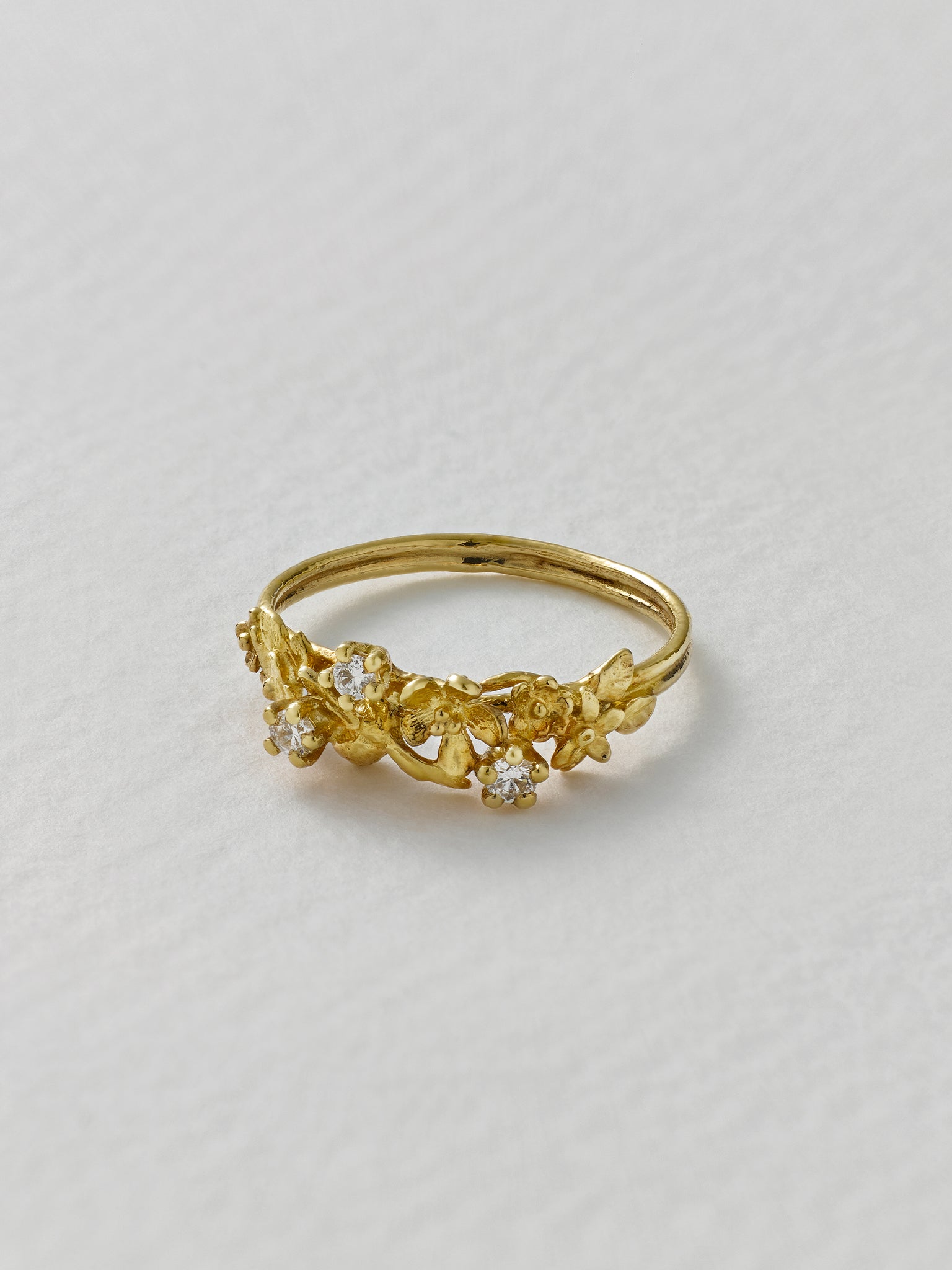 Beekeeper Twist Ring with Three Diamonds - image 3 | 18ct yellow gold