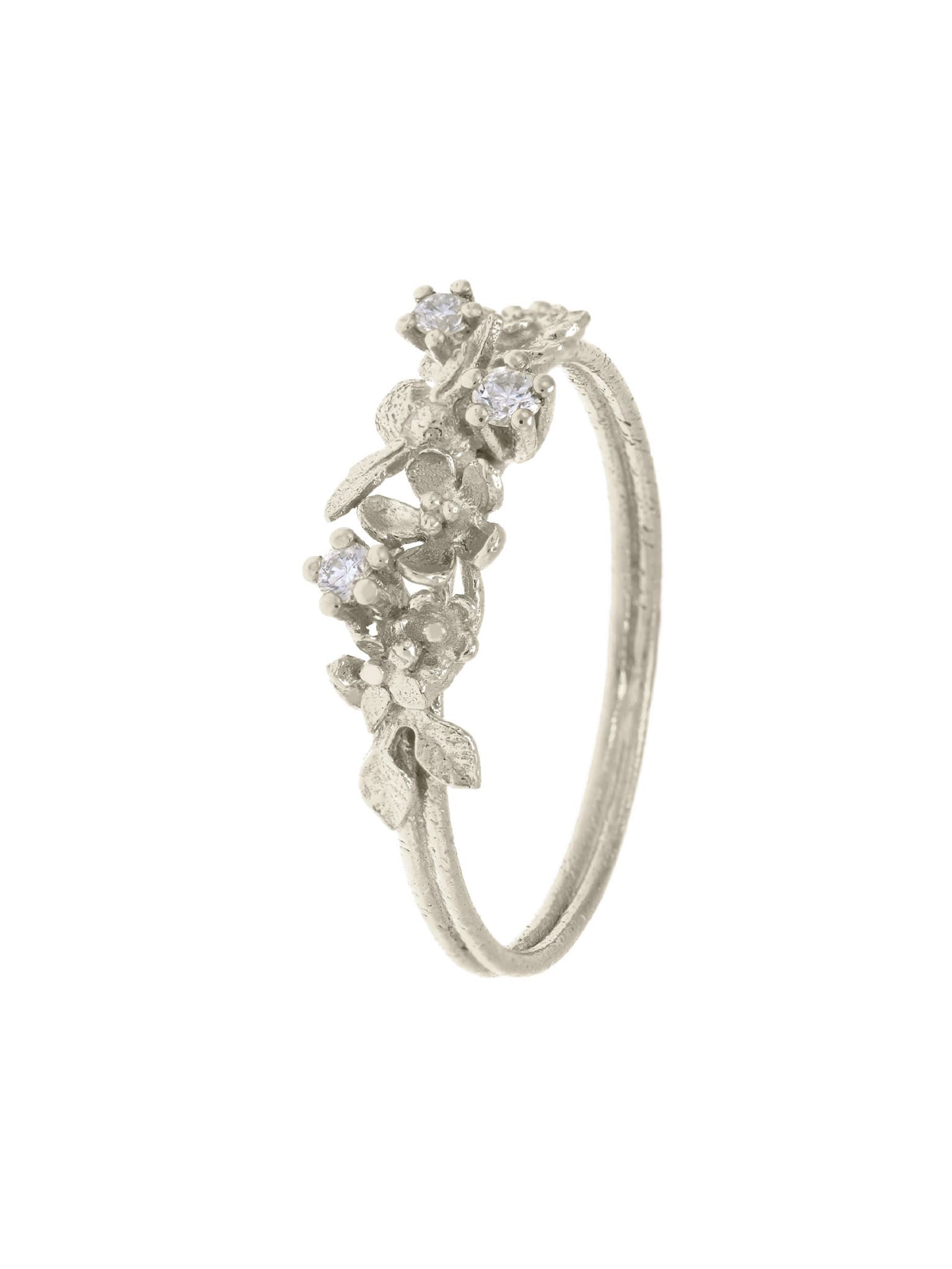 Beekeeper Twist Ring with Three Diamonds - image 8 | platinum