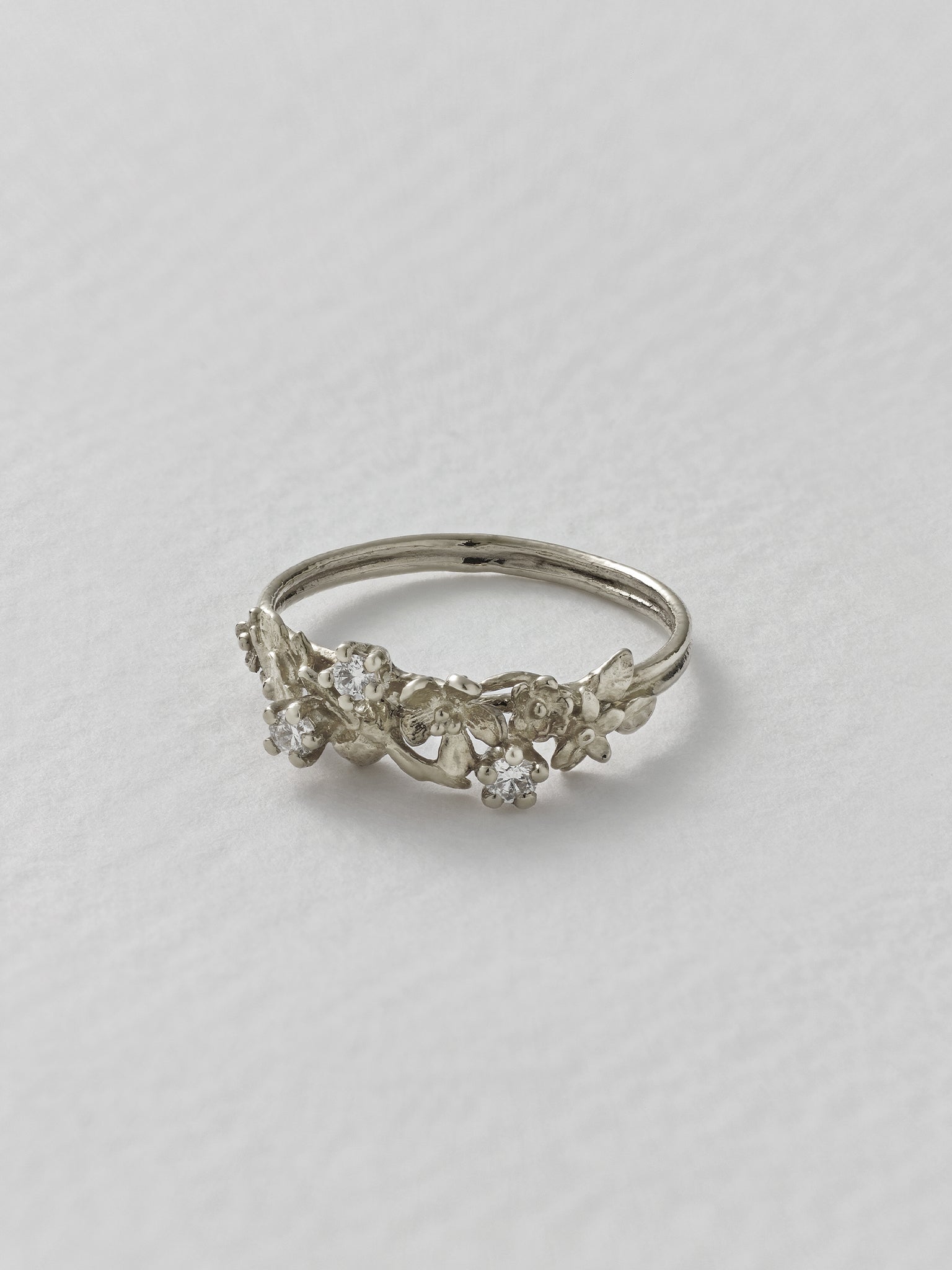 Beekeeper Twist Ring with Three Diamonds - image 9 | platinum