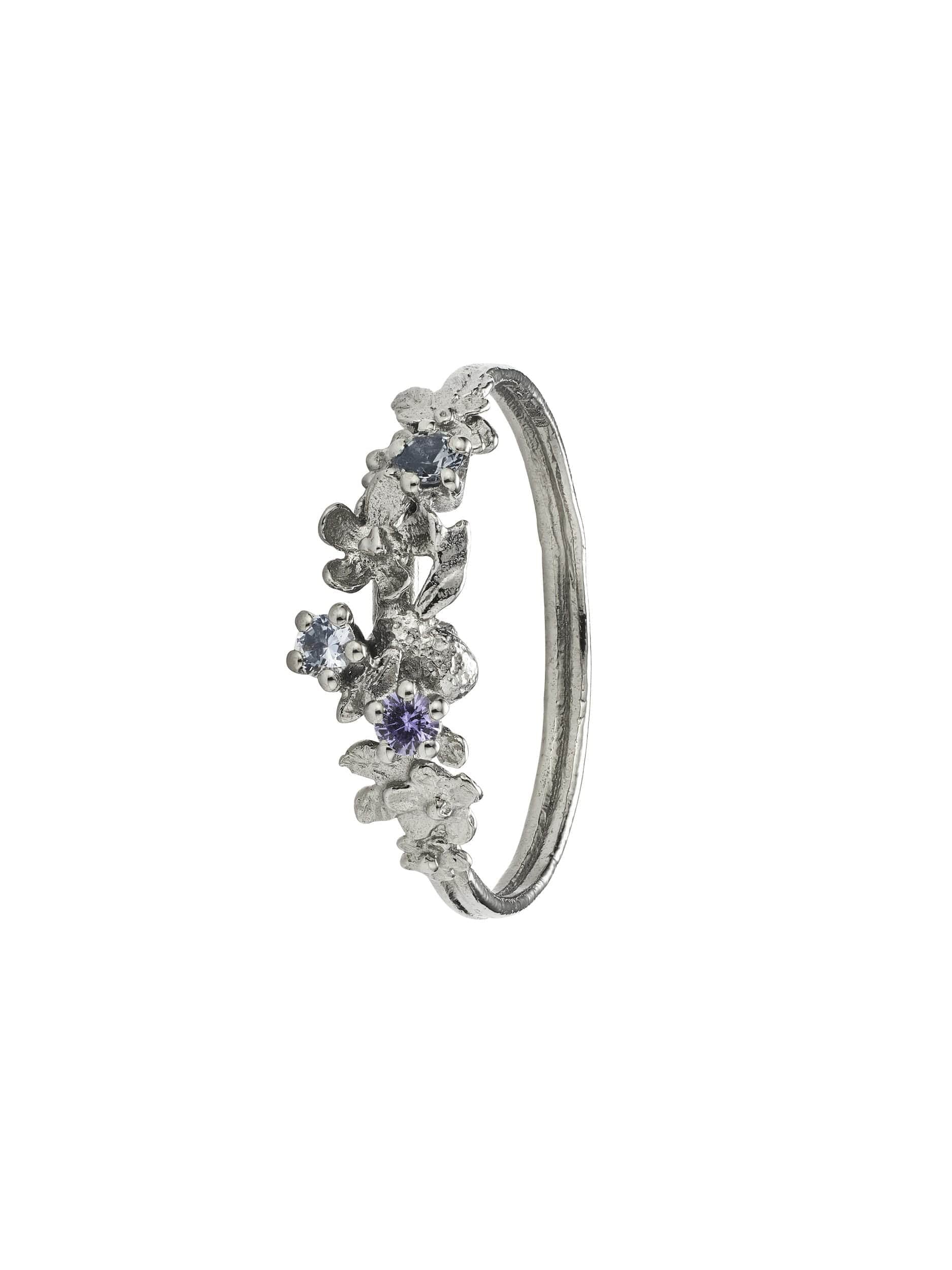 Beekeeper Blue & Purple Sapphire Twist Ring - image 1 | 18ct white gold