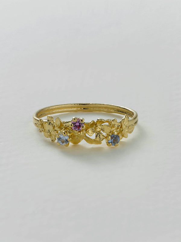 Beekeeper Blue & Pink Sapphire Twist Ring