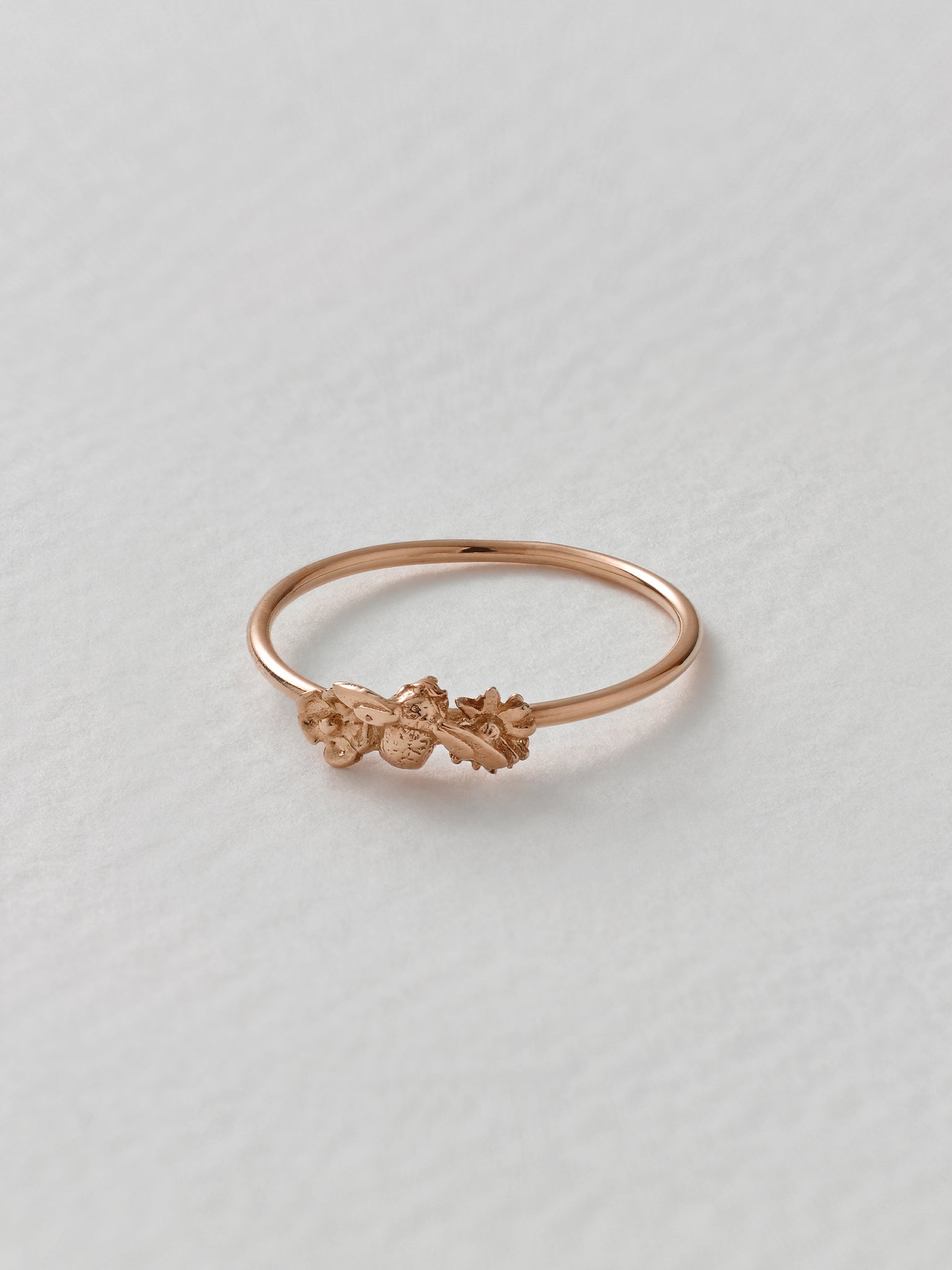 Fine Ring with Itsy Bitsy Bee & Floral Details - image 9 | 18ct rose gold