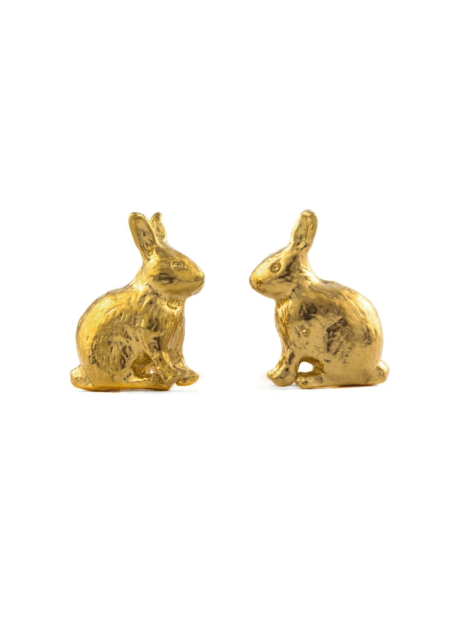 Sitting Bunny Stud Earrings - image 1 | gold plate