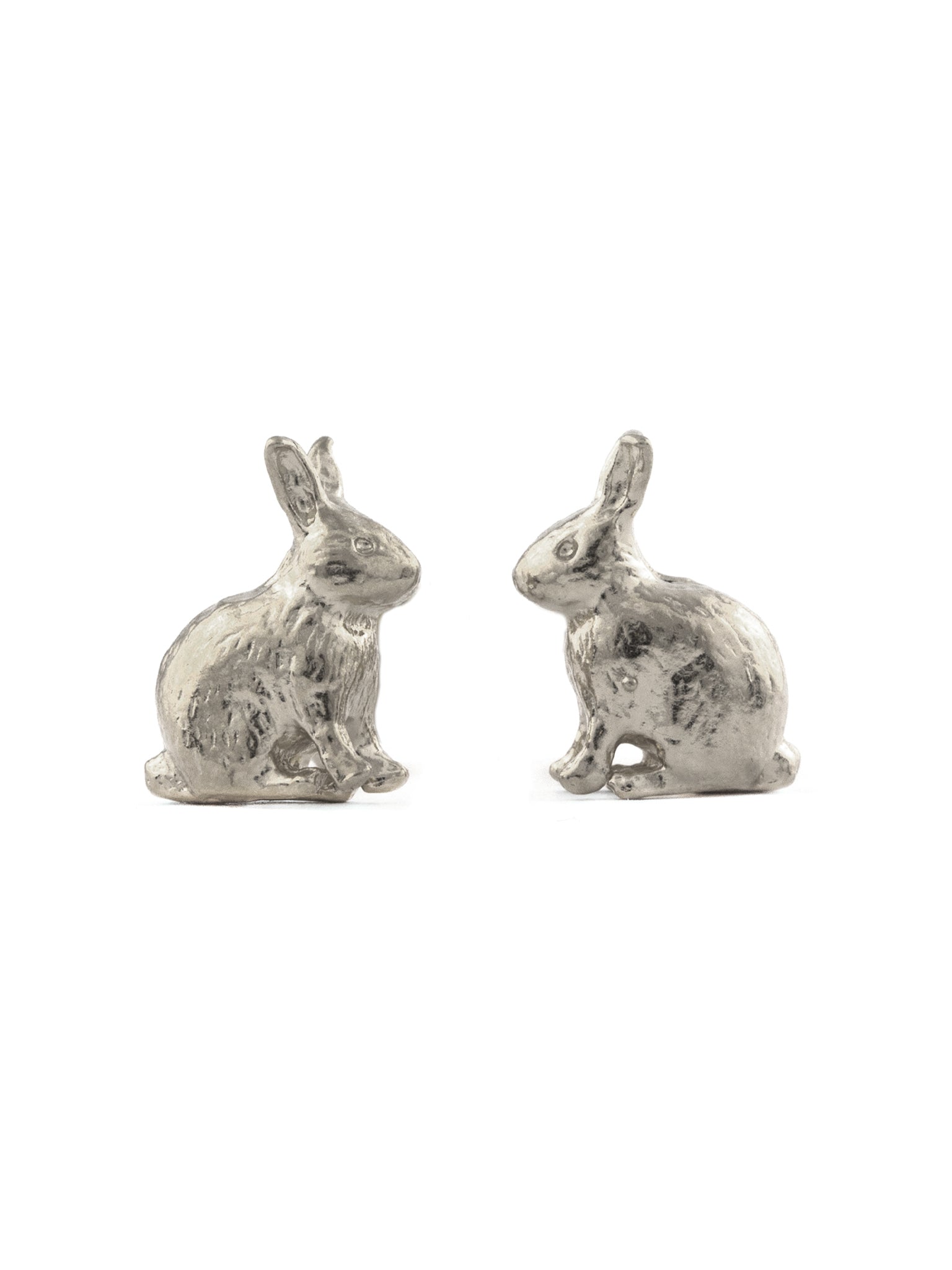 Sitting Bunny Stud Earrings - image 3 | silver