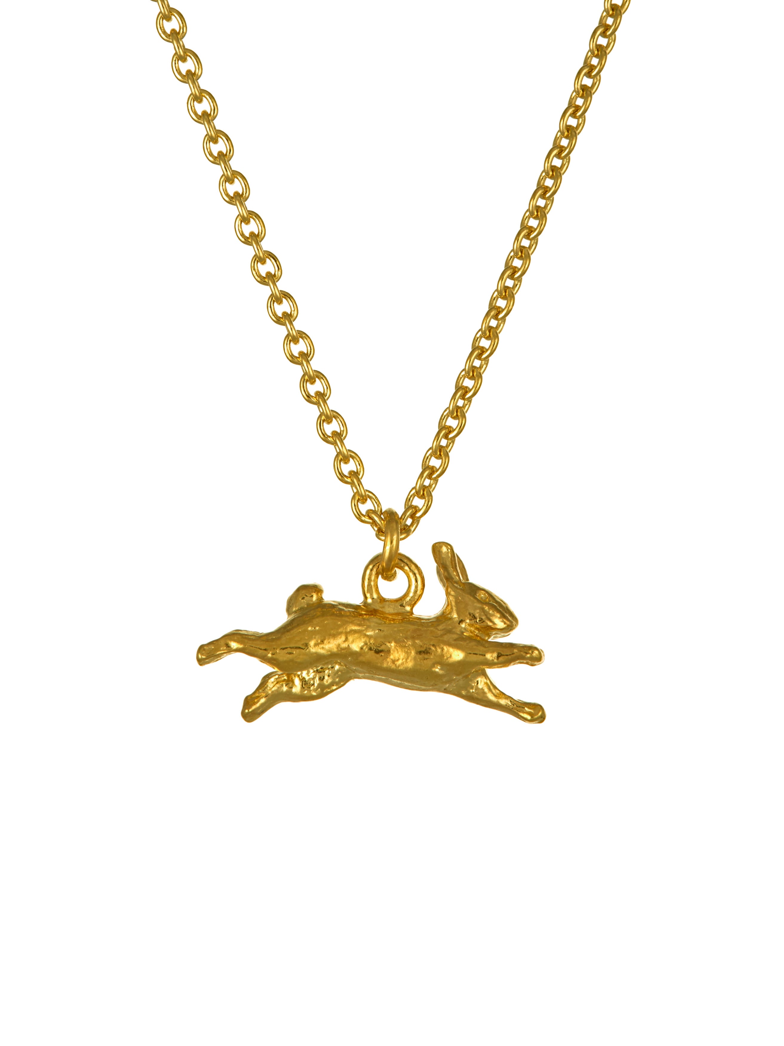 Leaping Rabbit Necklace - image 4 | gold plate